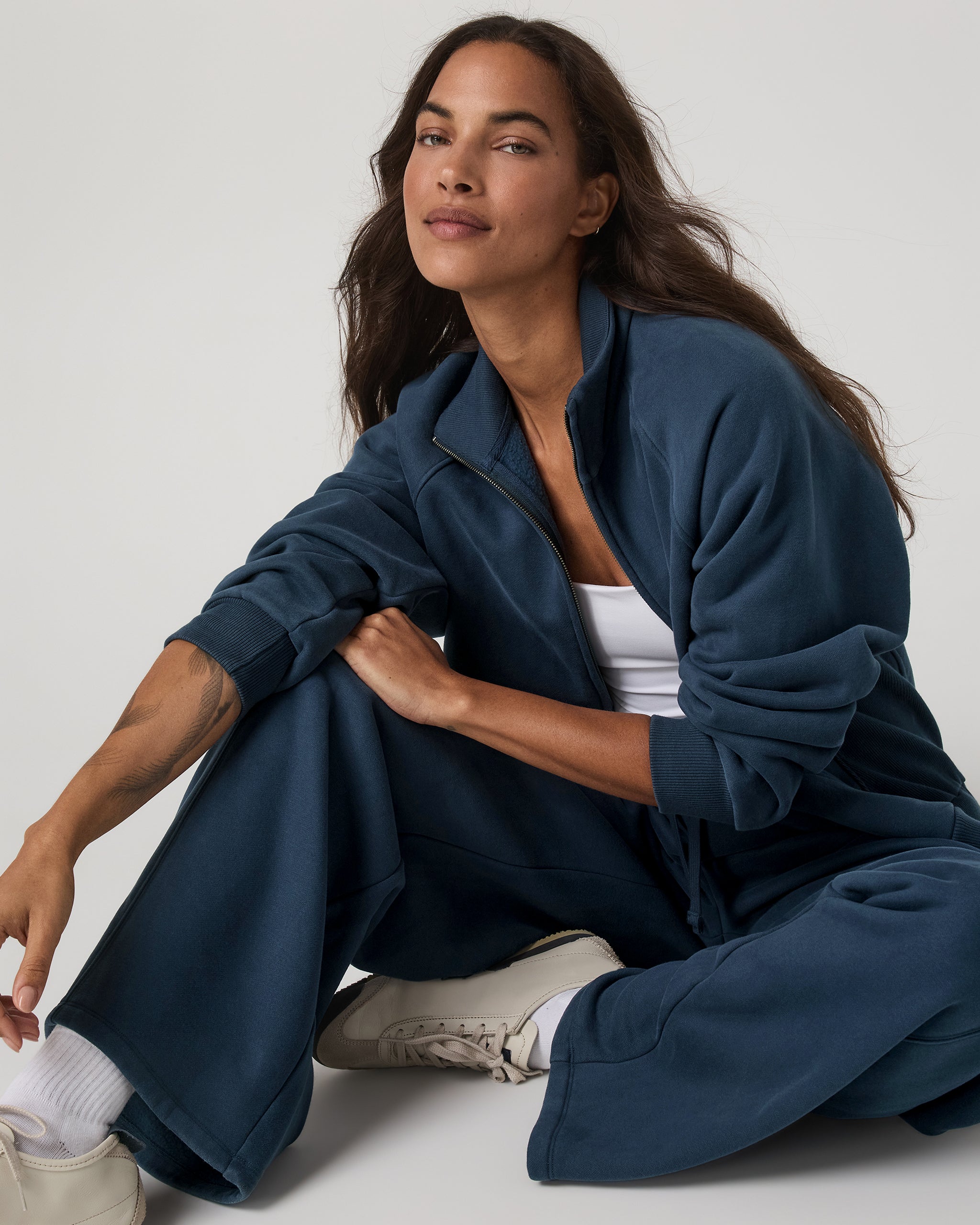 Restore Ultra Wideleg Sweatpant - Short | Ocean Blue - Image 2