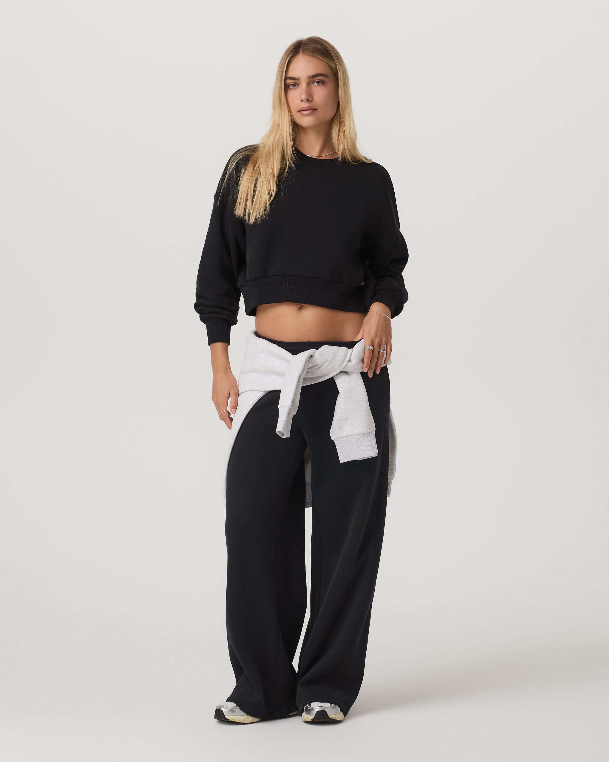 Restore Ultra Wideleg Sweatpant - Long | Washed Black - Image 4