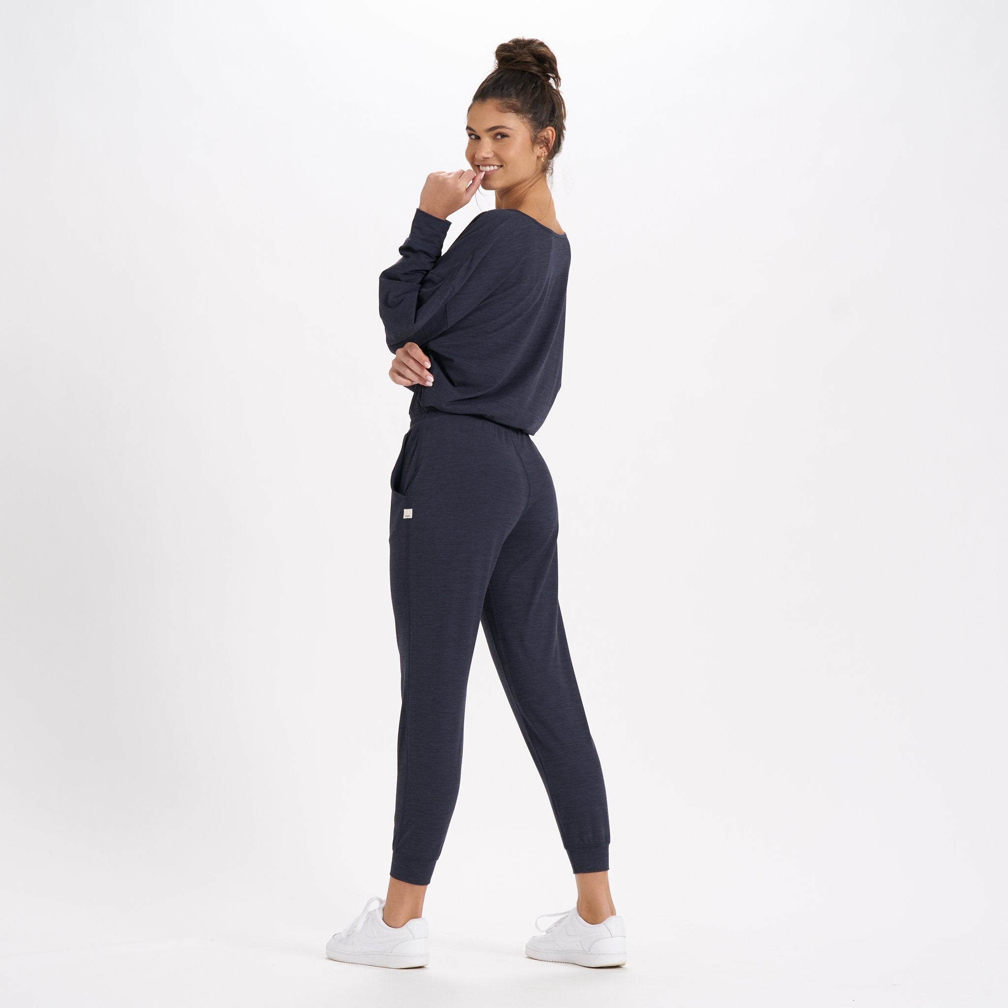 Long-Sleeve Lux Jumpsuit | Midnight Heather - Image 3