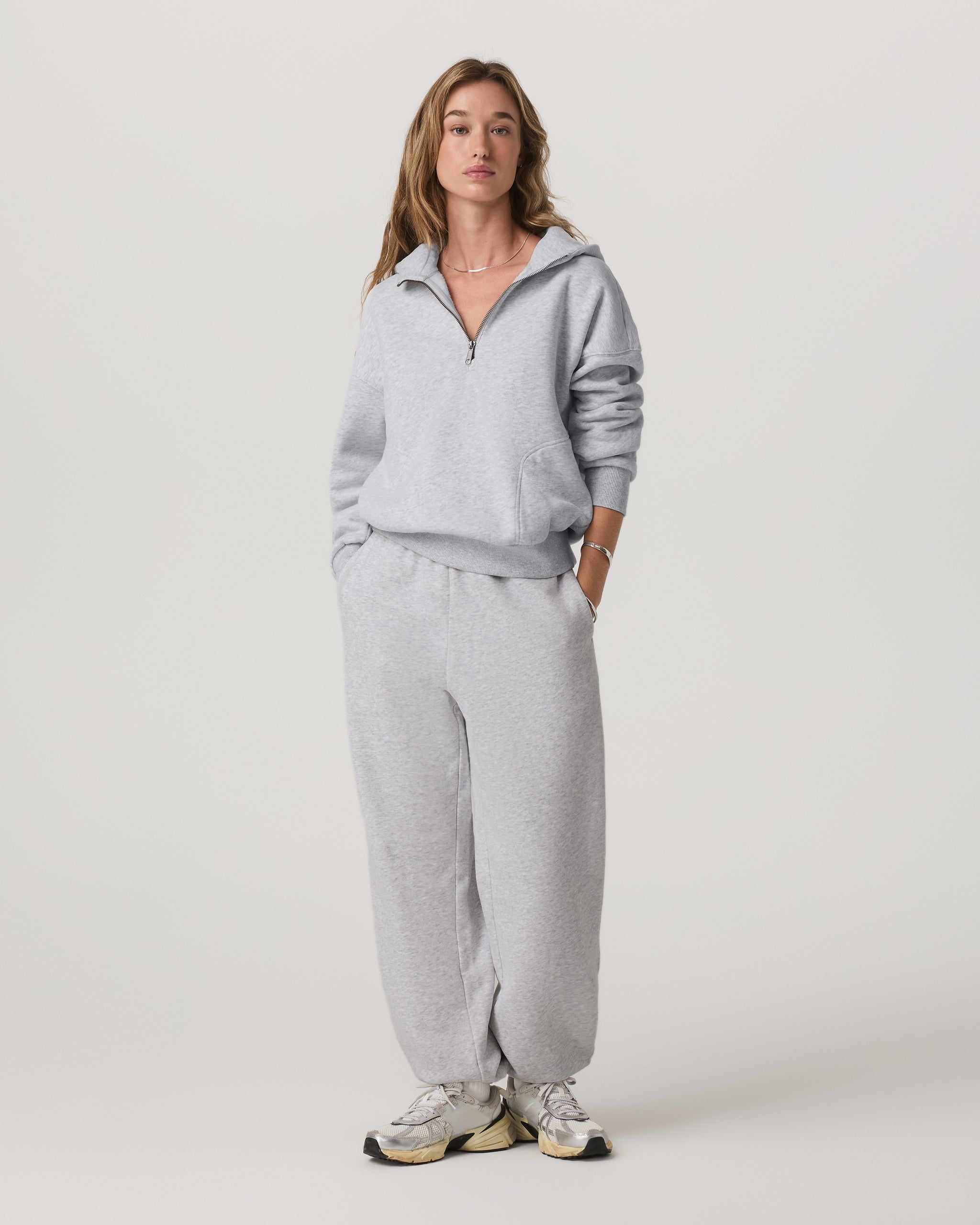 Restore Classic Sweatpant-Short | Pale Grey Heather - Image 2