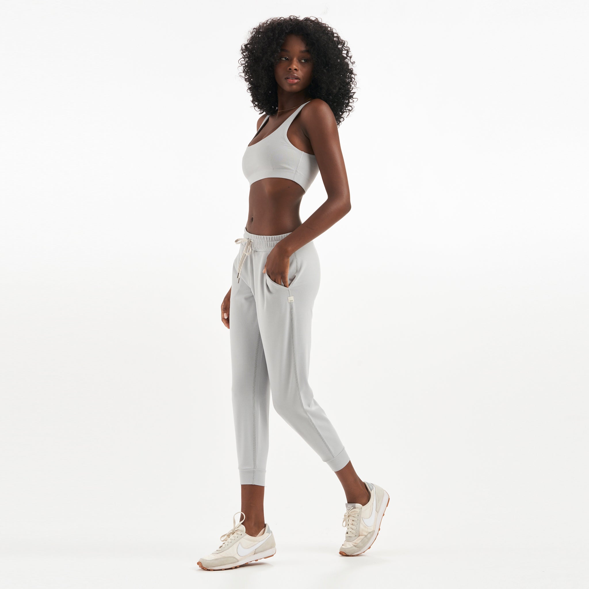 Lux Rib Performance Jogger | Pale Grey Heather - Image 5