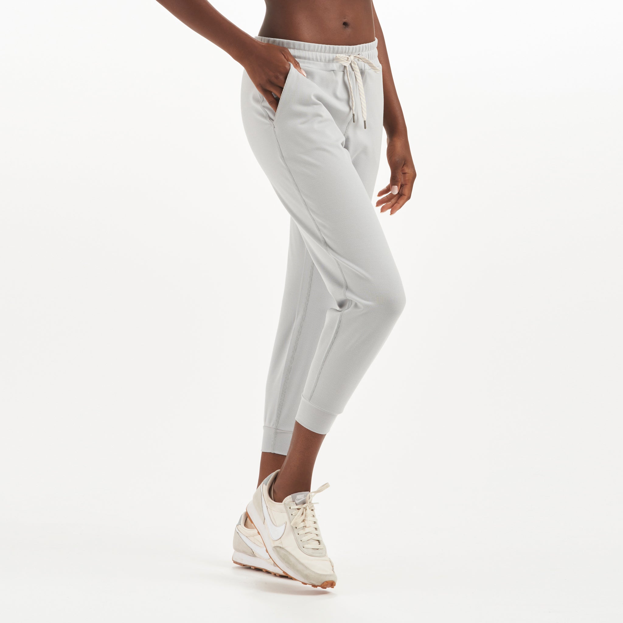 Lux Rib Performance Jogger | Pale Grey Heather - Image 3