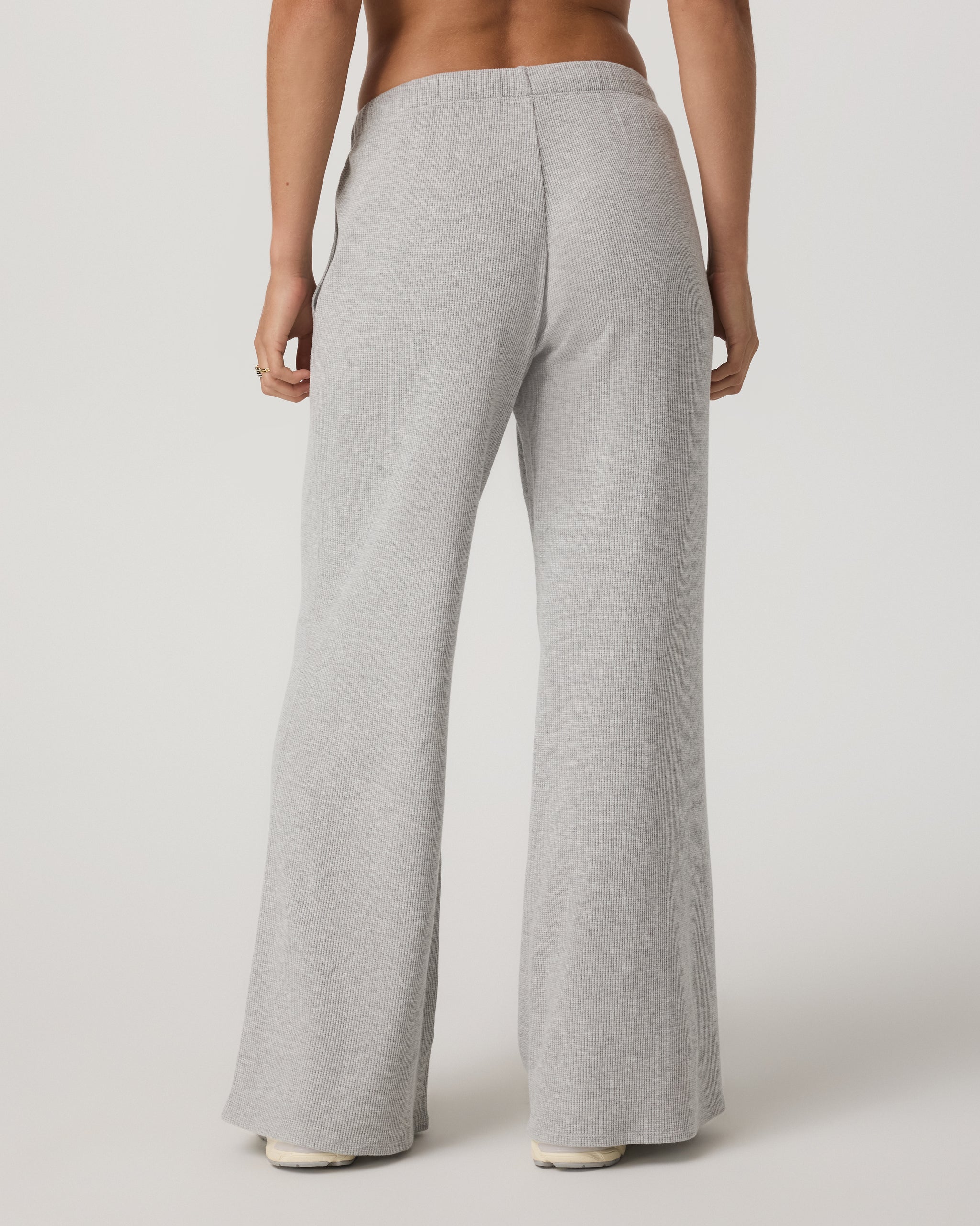 Waffle Wideleg Pant | Light Heather Grey - Image 3
