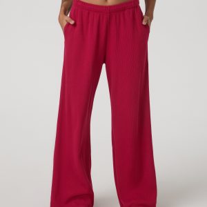 Waffle Wideleg Pant | Strawberry