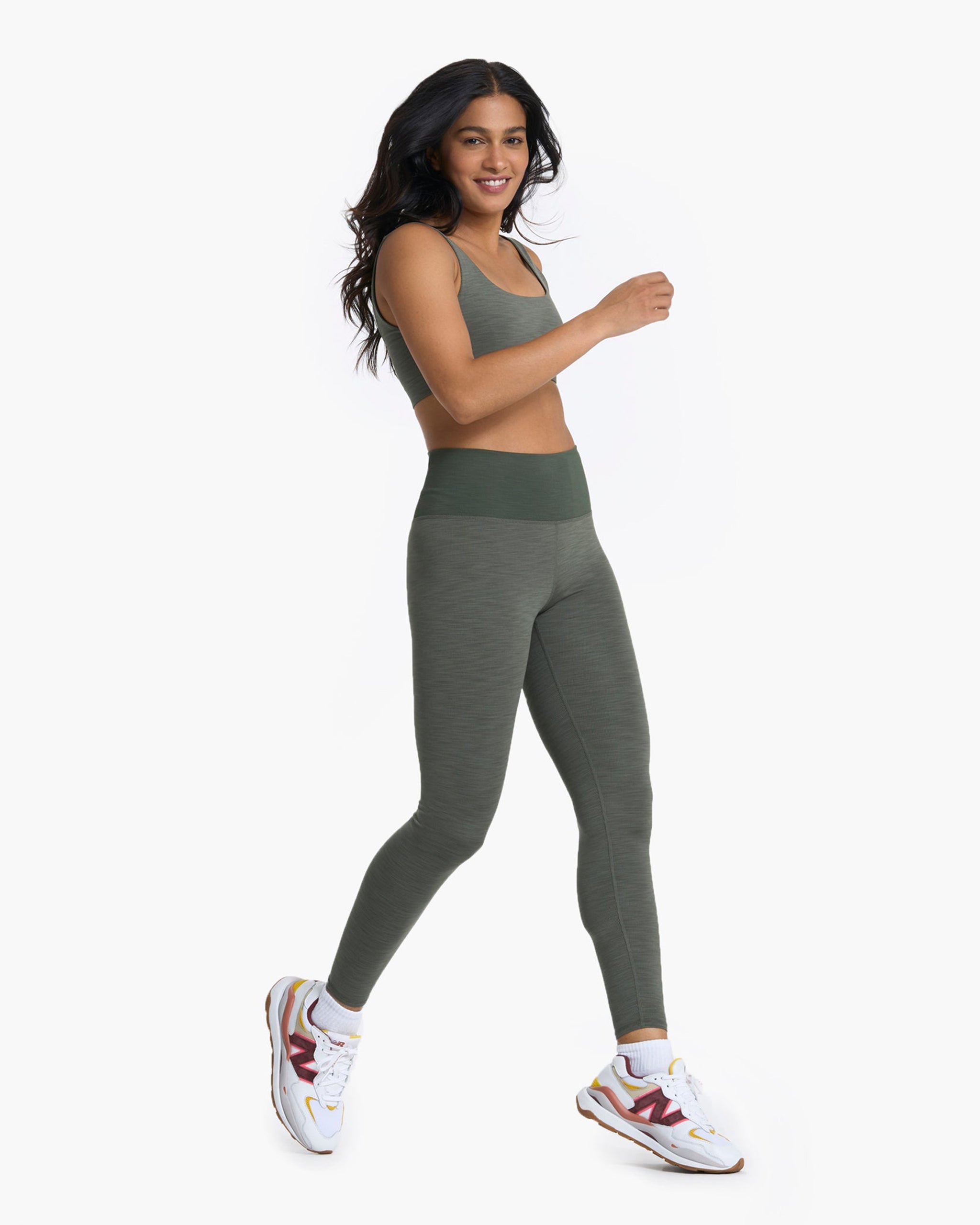 Lux Rib Studio Legging | Dusty Pine Heather - Image 4