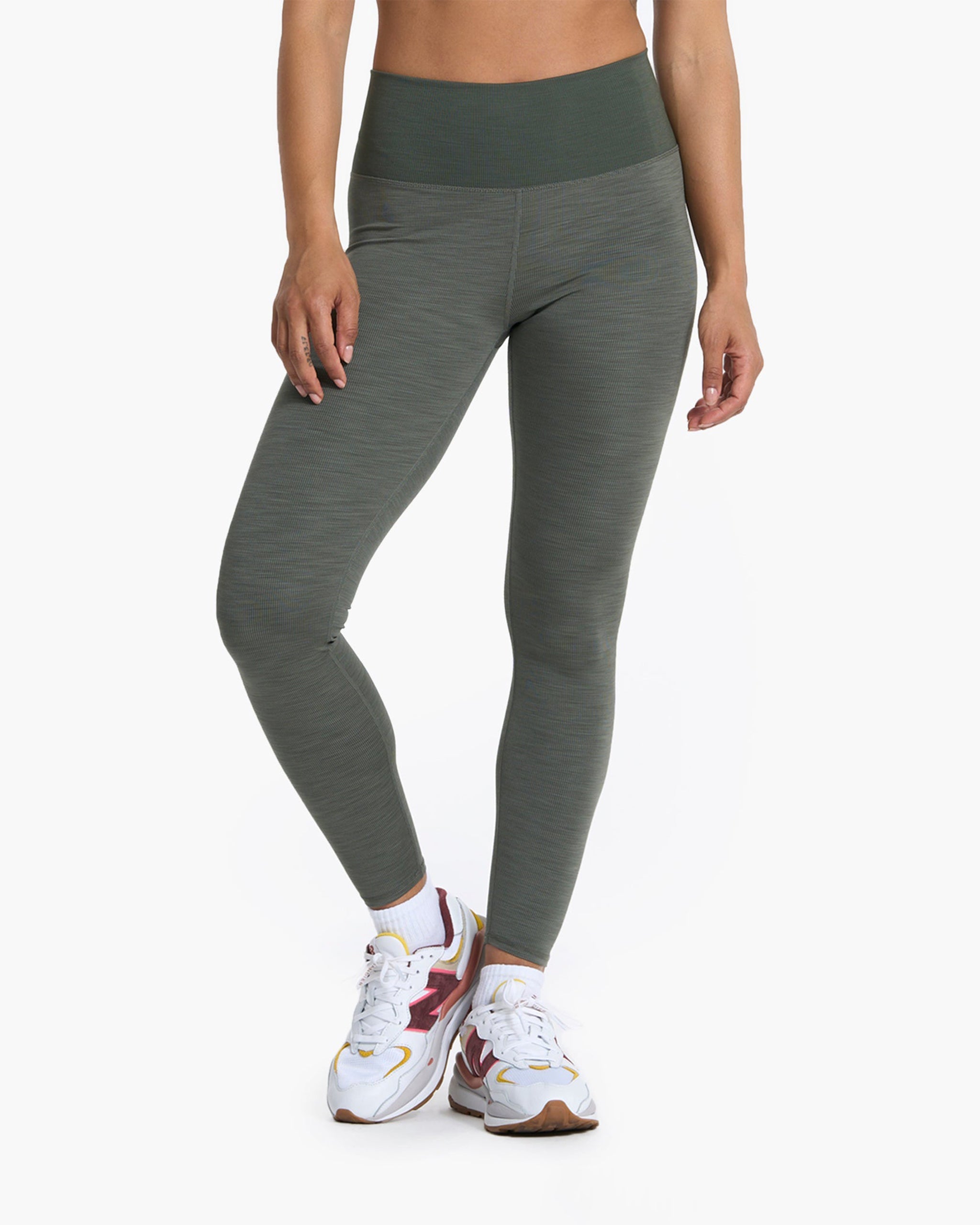 Lux Rib Studio Legging | Dusty Pine Heather - Image 2