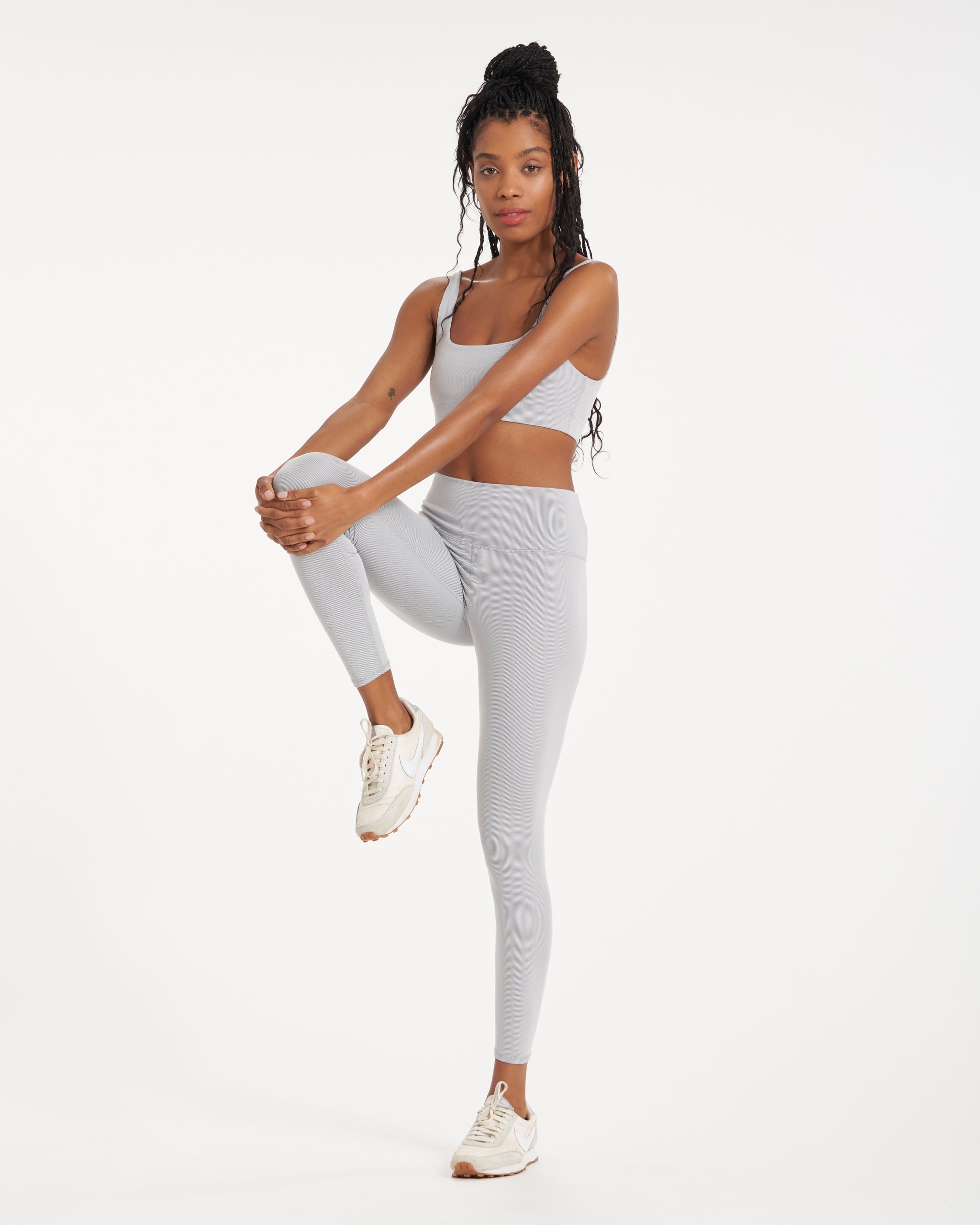 Lux Rib Studio Legging | Pale Grey Heather - Image 4