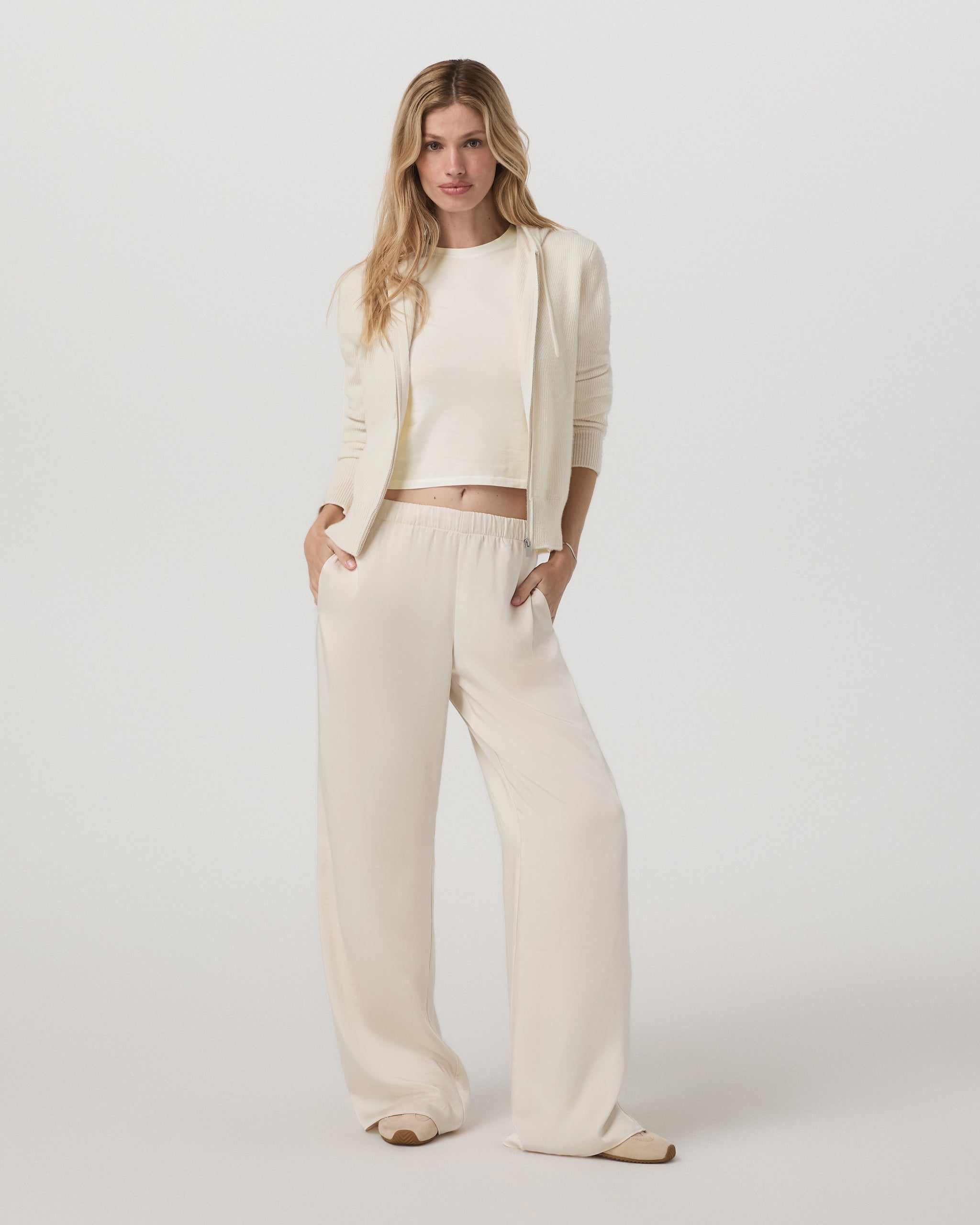Nova Satin Wideleg Pant | Milkweed - Image 2