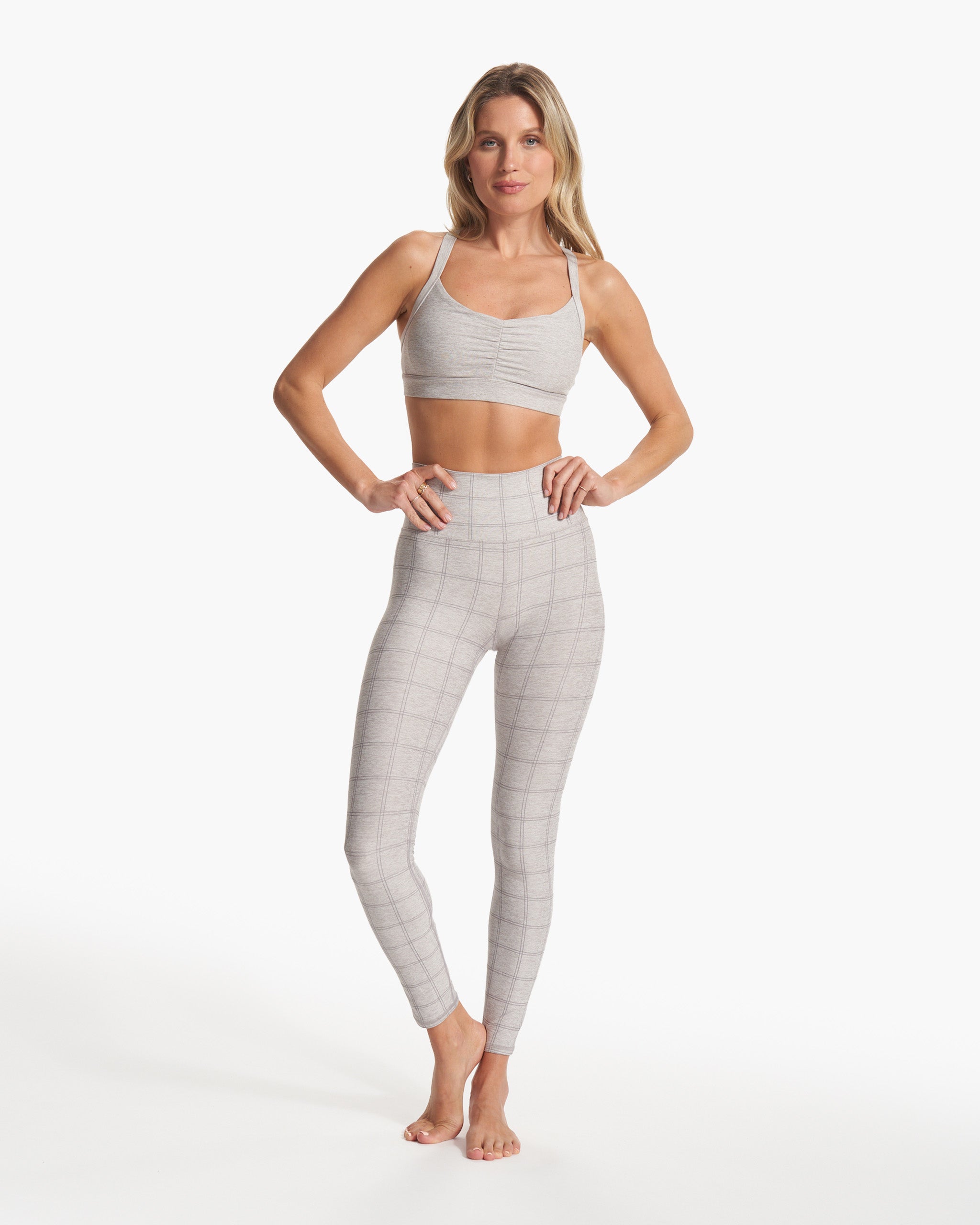Clean Elevation Legging | Clay Heather Windowpane - Image 2