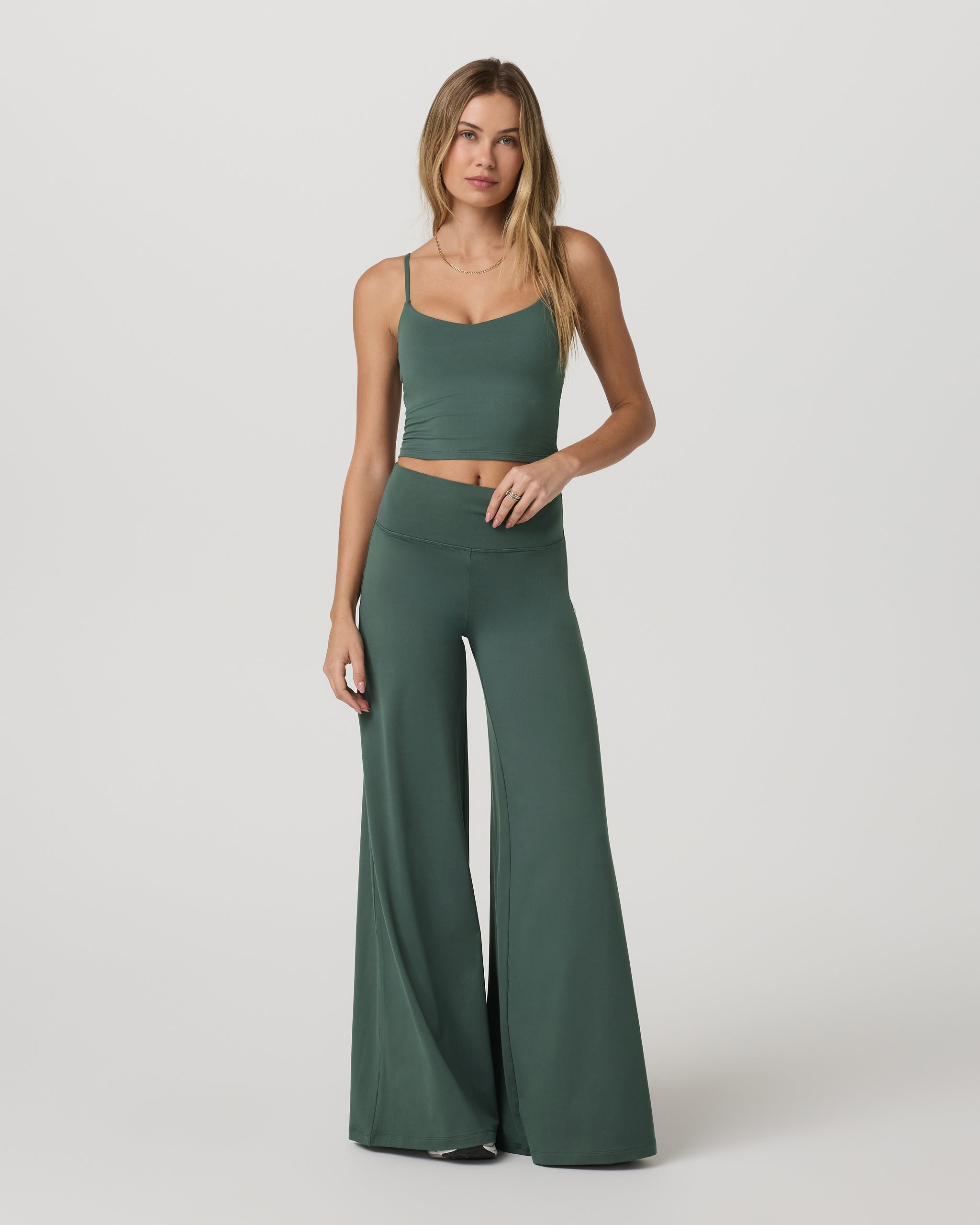 Halo Easy Wideleg Pant - Long | Agate Green - Image 4