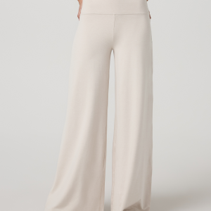 Halo Easy Wideleg Pant - Long | Ecru Heather