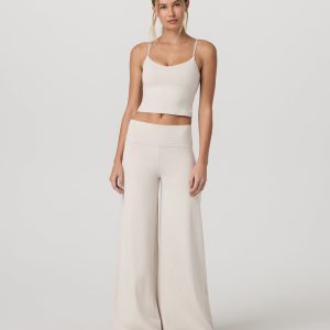 Halo Easy Wideleg Pant - Short | Ecru Heather