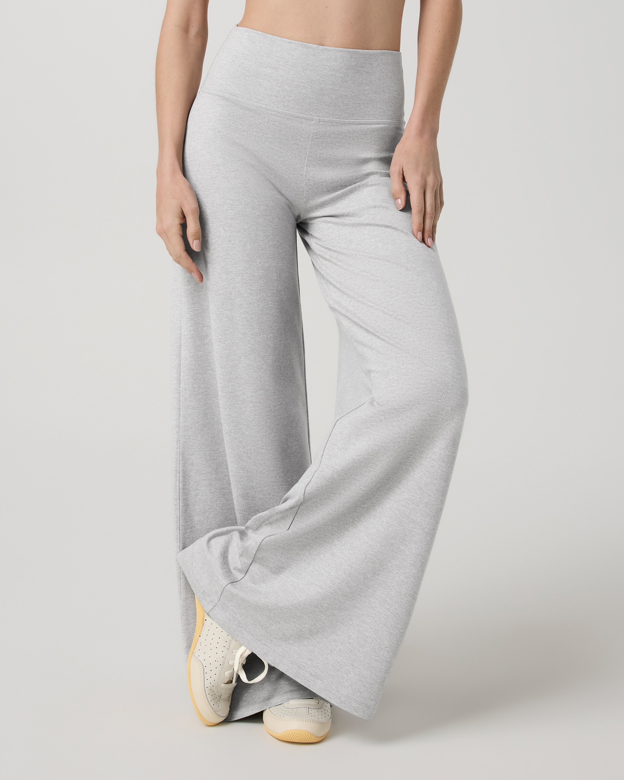 Halo Easy Wideleg Pant - Long | Pale Grey Heather