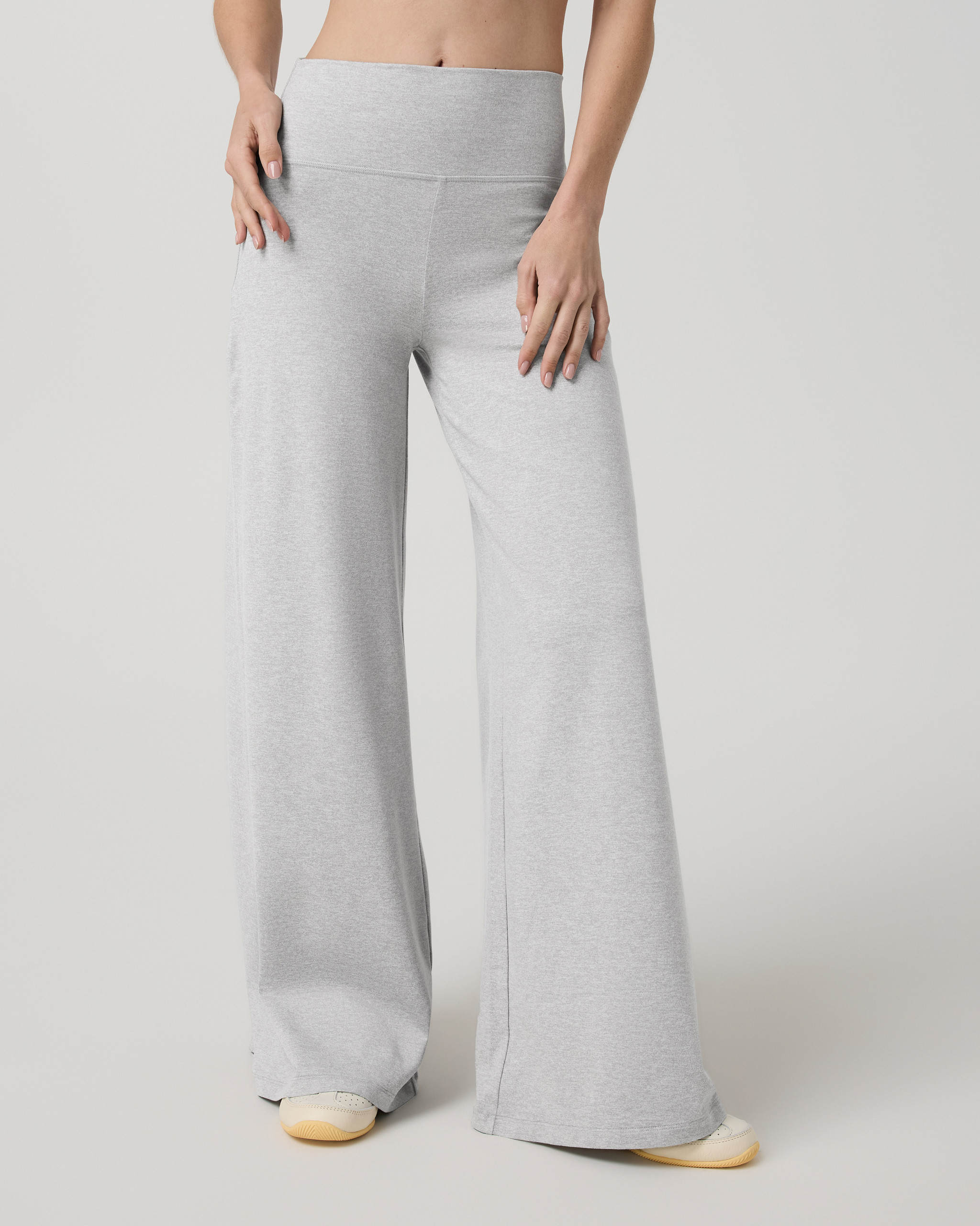 Halo Easy Wideleg Pant - Long | Pale Grey Heather - Image 4