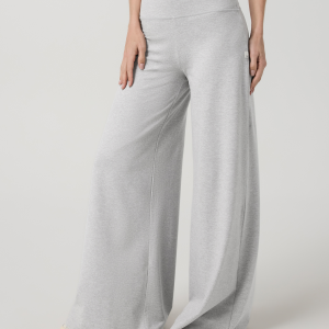 Halo Easy Wideleg Pant - Short | Pale Grey Heather