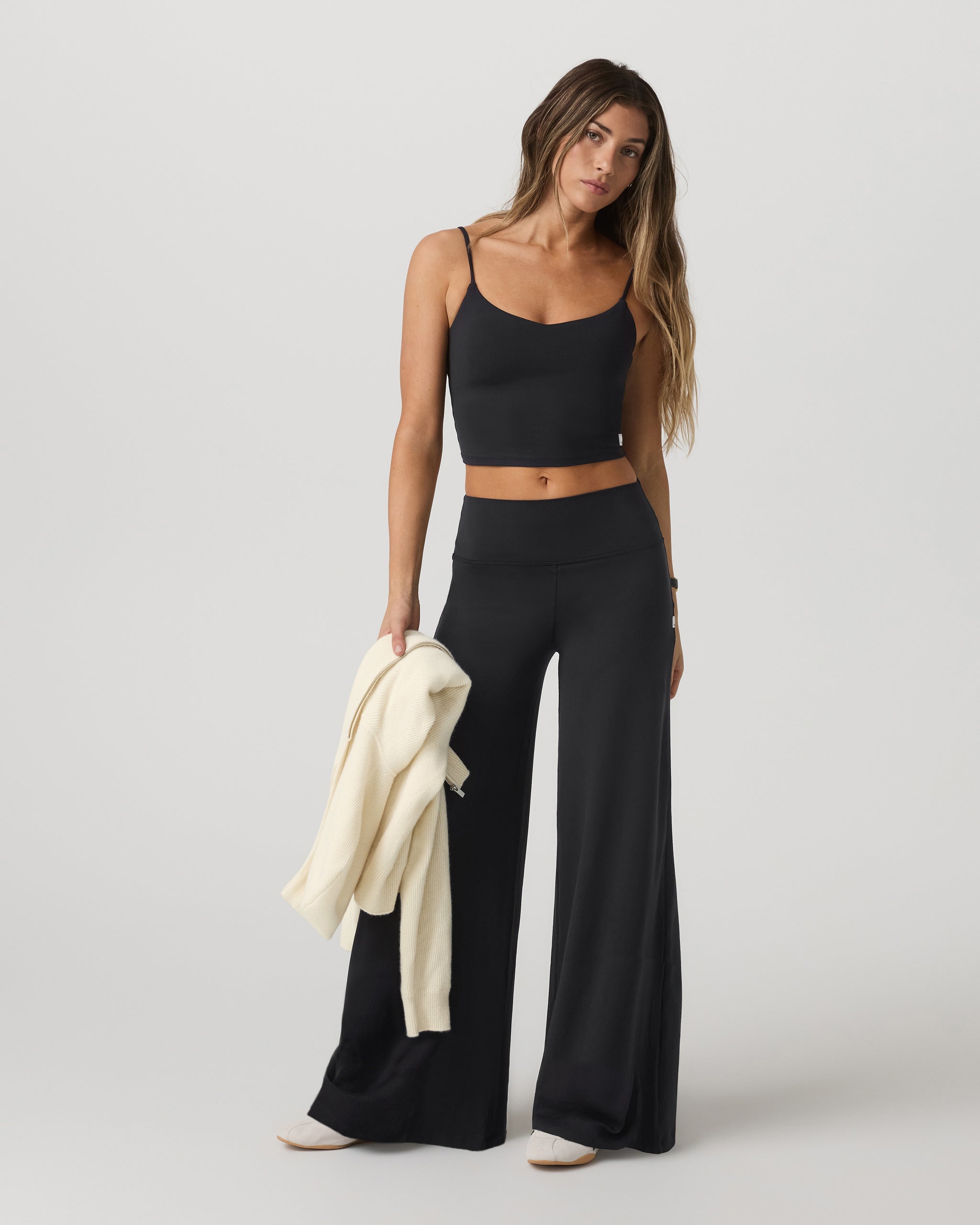 Halo Easy Wideleg Pant - Long | Solid Black