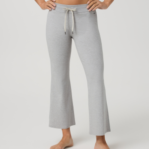 Halo Slim Flare Ankle Pant | Pale Grey Heather