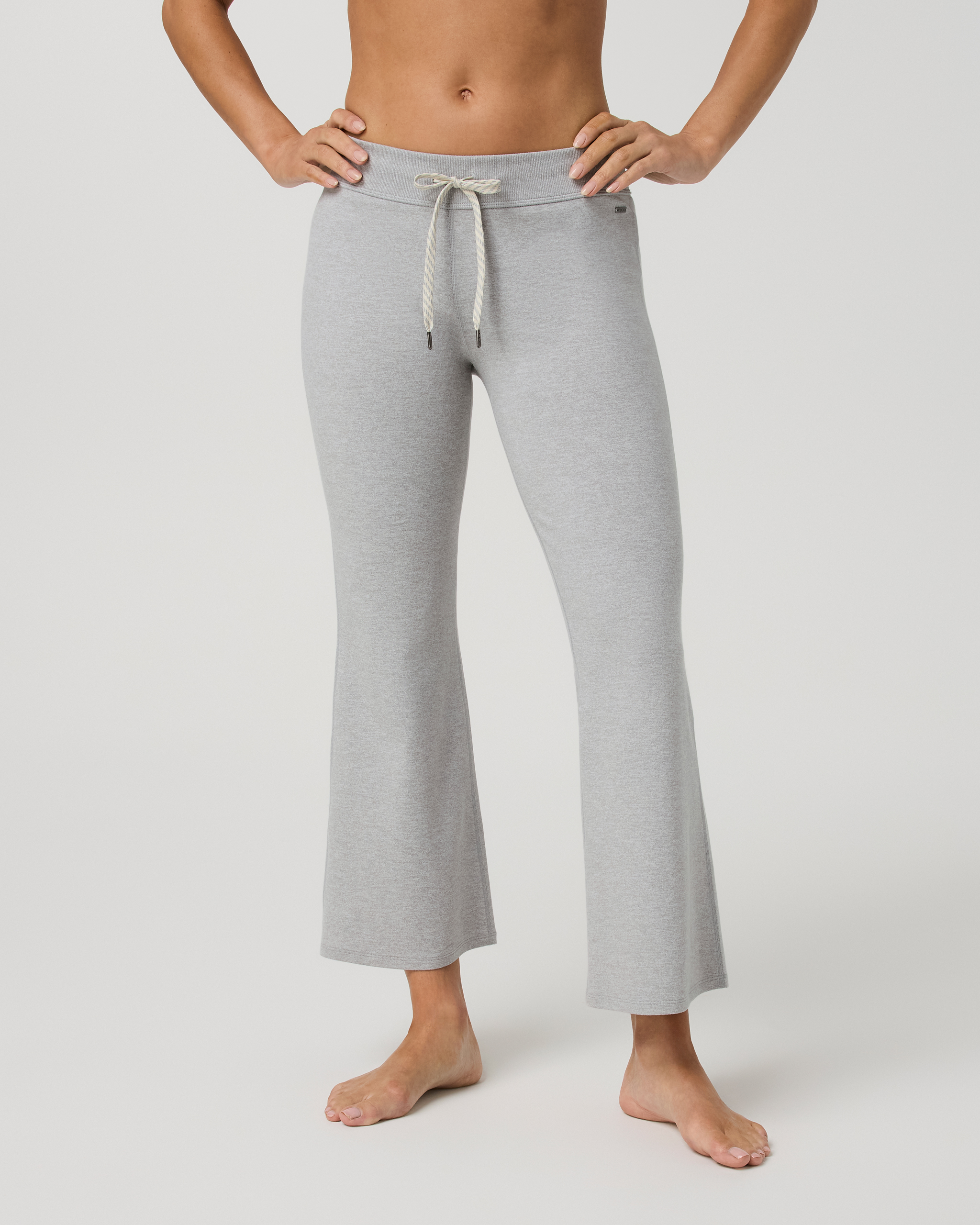 Halo Slim Flare Ankle Pant | Pale Grey Heather