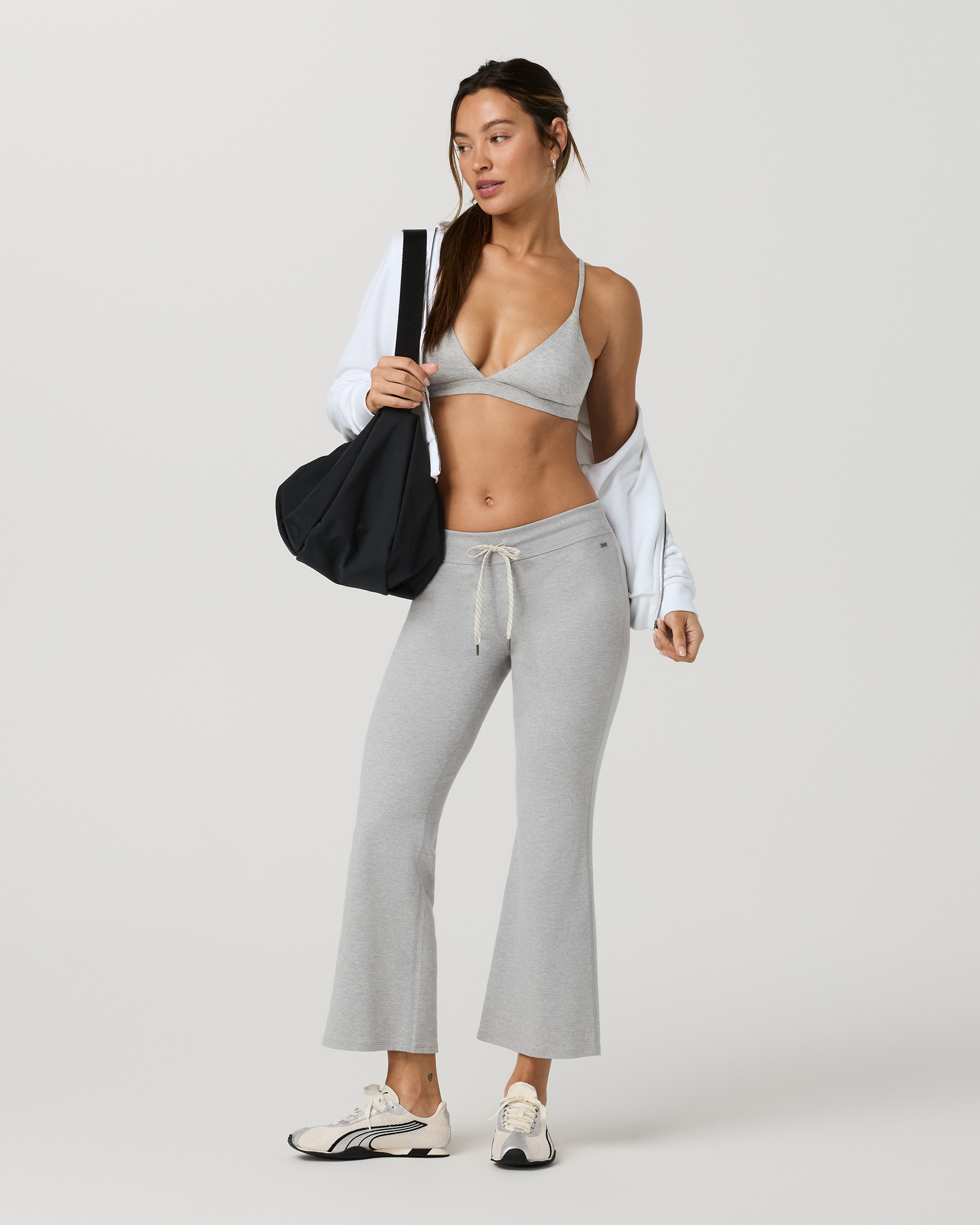 Halo Slim Flare Ankle Pant | Pale Grey Heather - Image 4