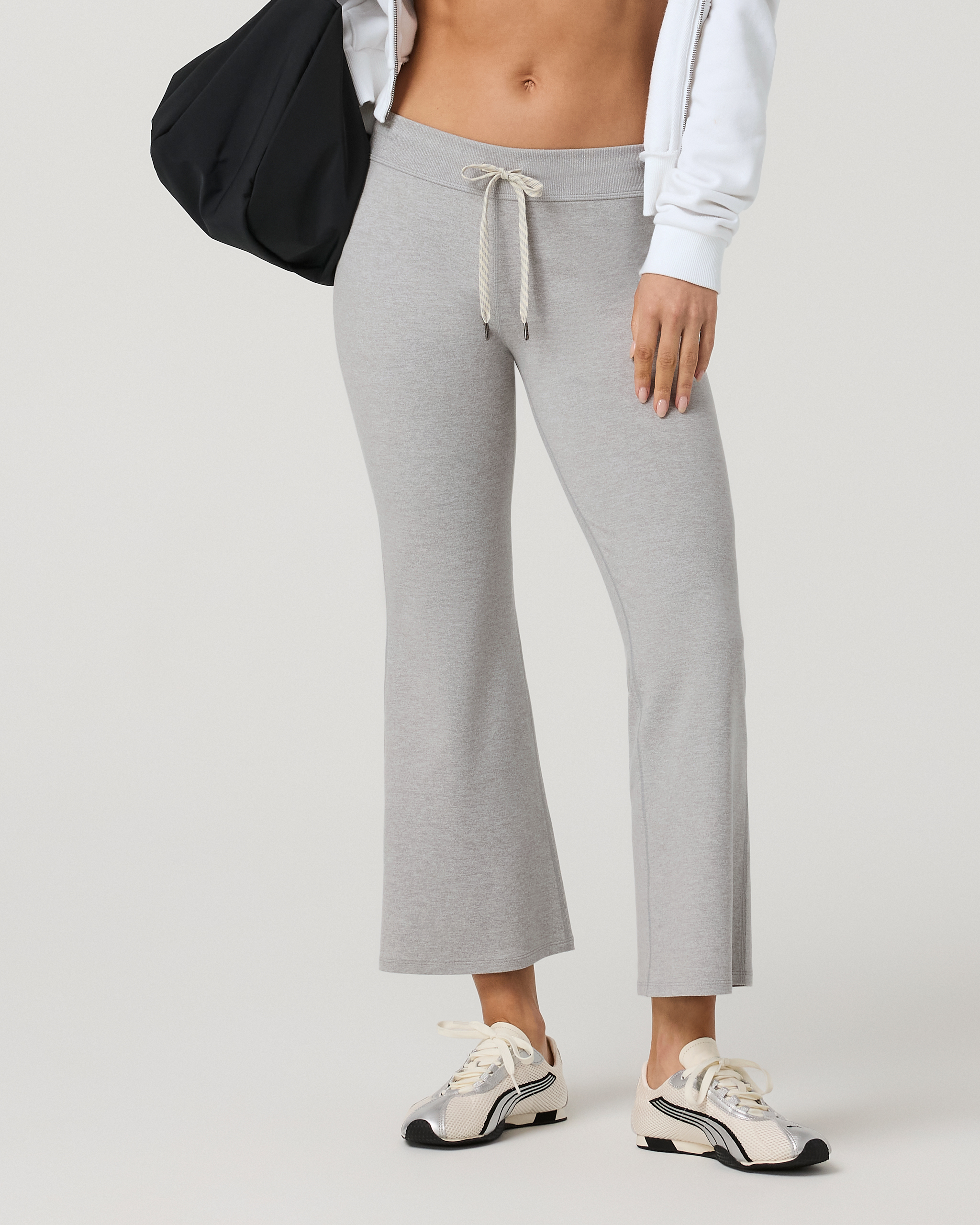 Halo Slim Flare Ankle Pant | Pale Grey Heather - Image 5