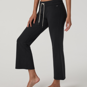 Halo Slim Flare Ankle Pant | Solid Black