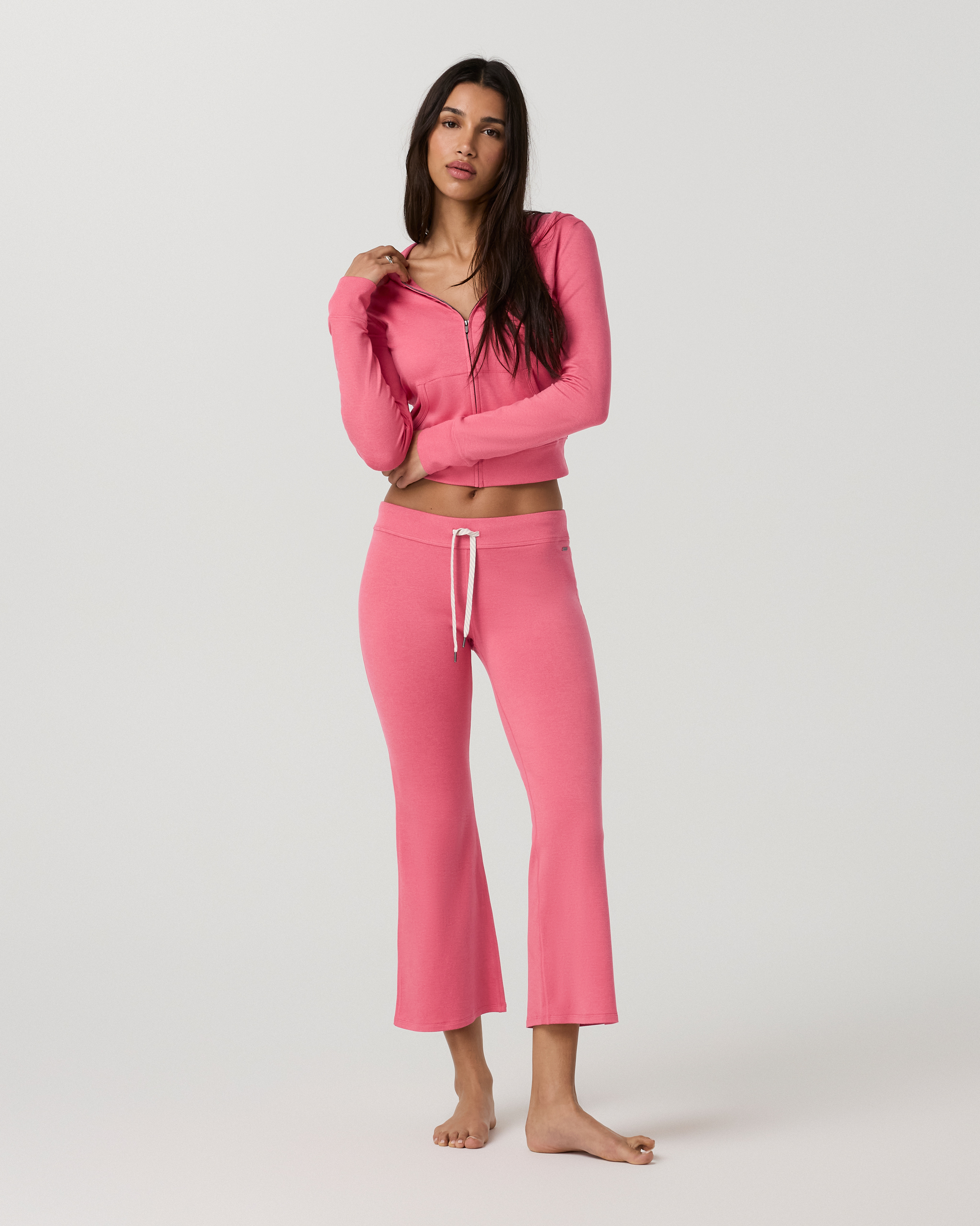 Halo Slim Flare Ankle Pant | Sunset Pink Heather - Image 4