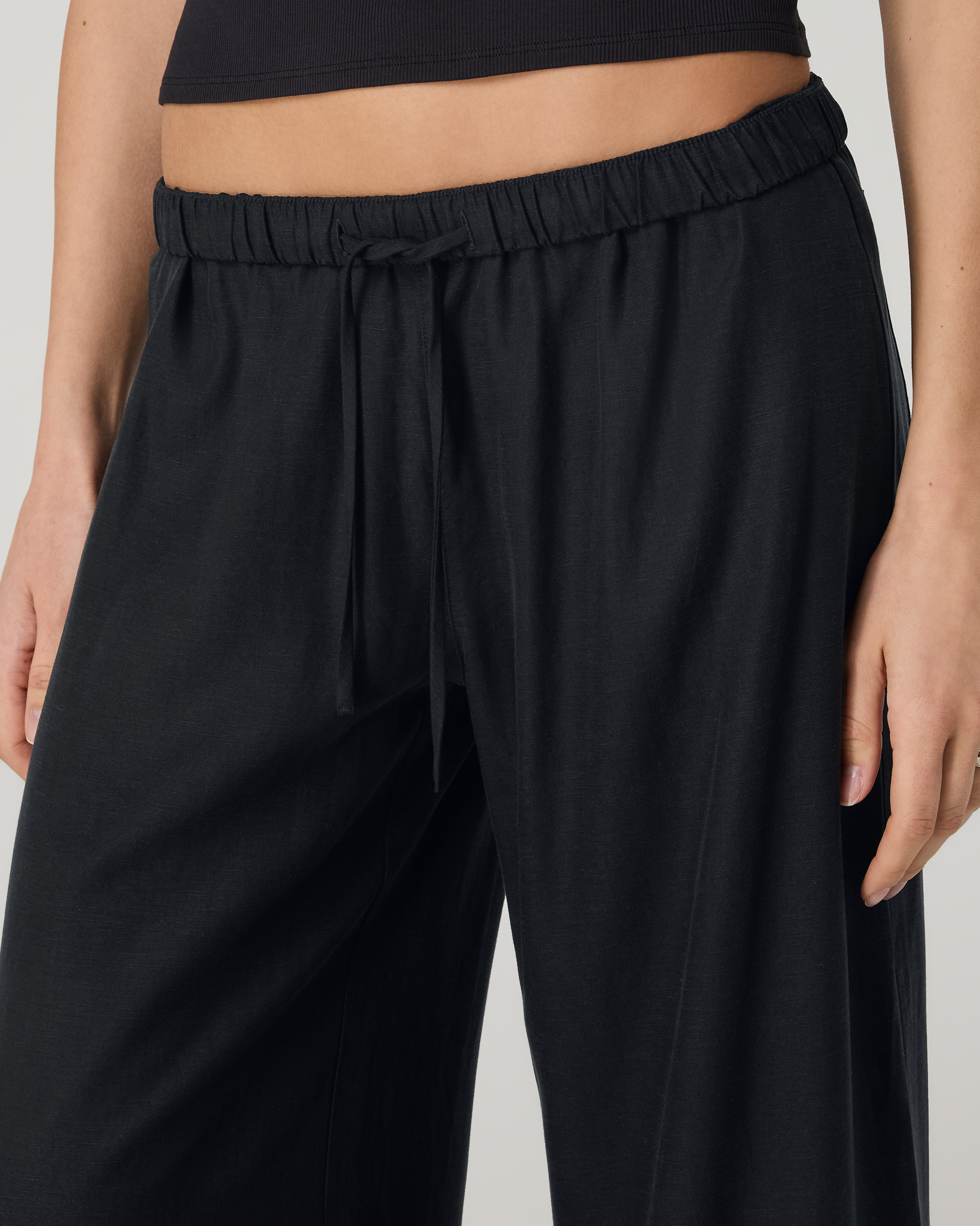 Trestles Twill Crop Wideleg Pant | Black - Image 2