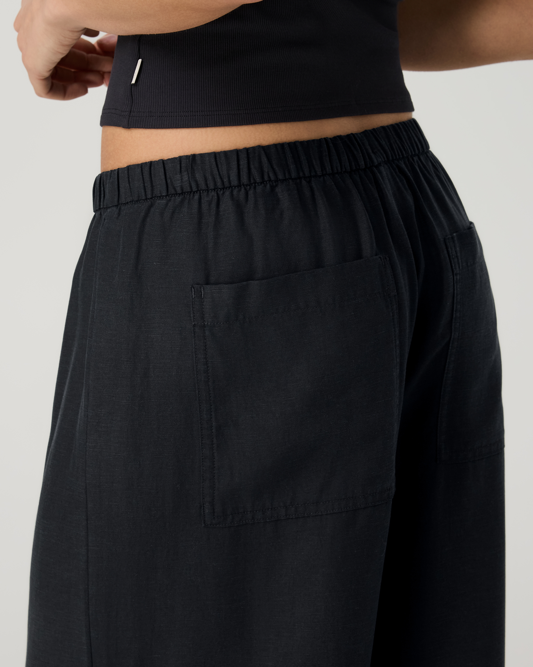 Trestles Twill Crop Wideleg Pant | Black - Image 5