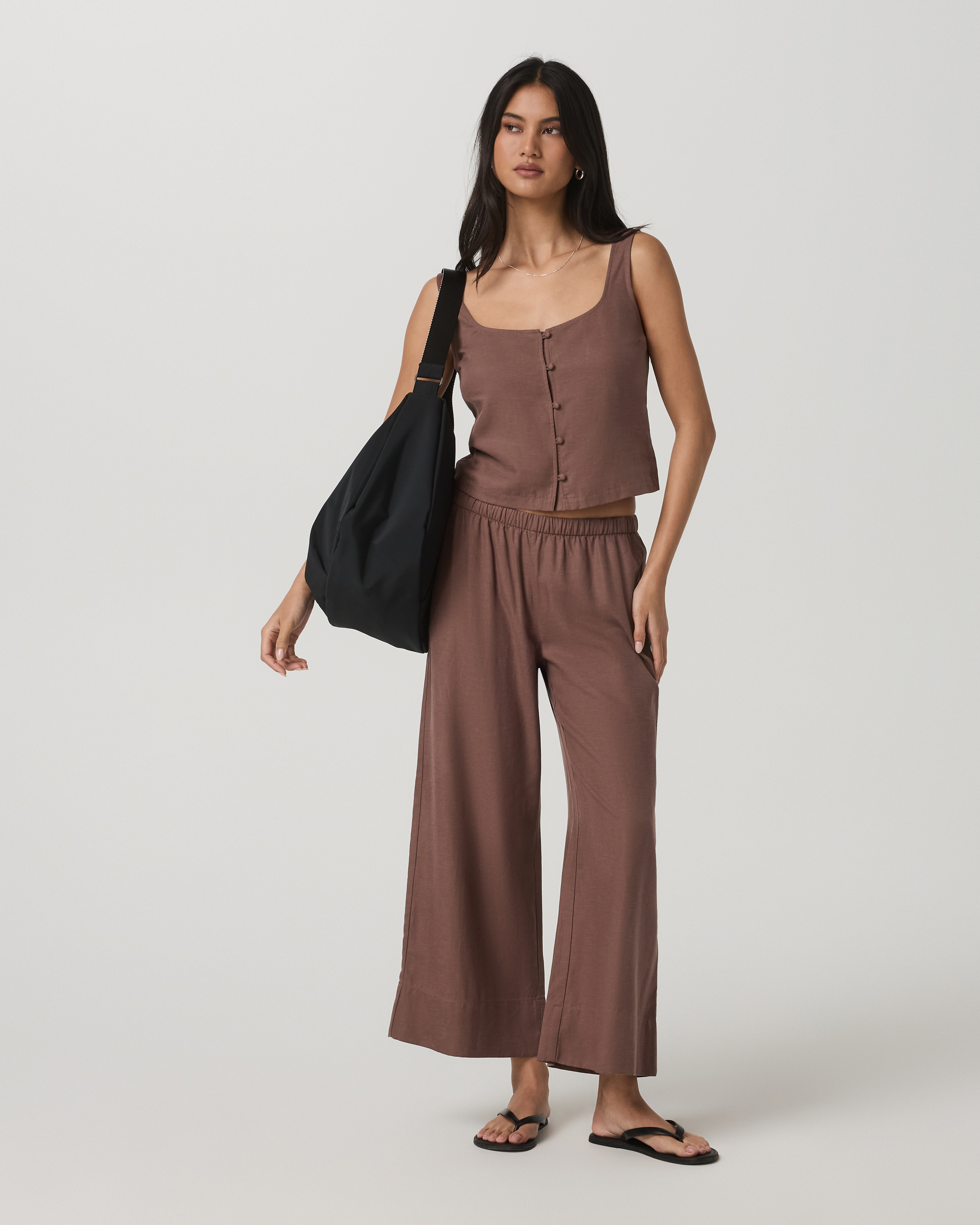 Trestles Twill Crop Wideleg Pant | Sable - Image 4