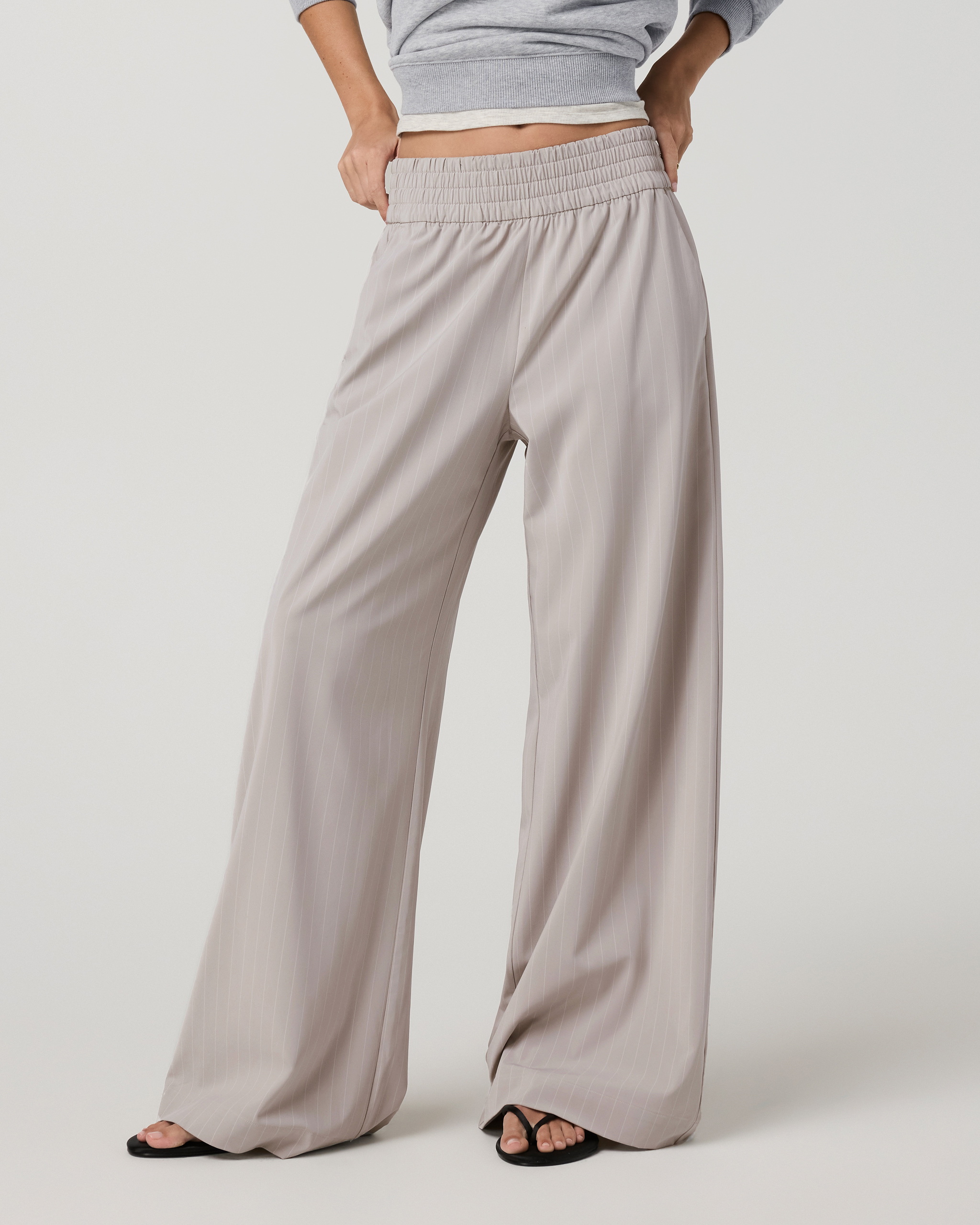 Villa Pinstripe Wideleg | Suede Pinstripe - Image 4