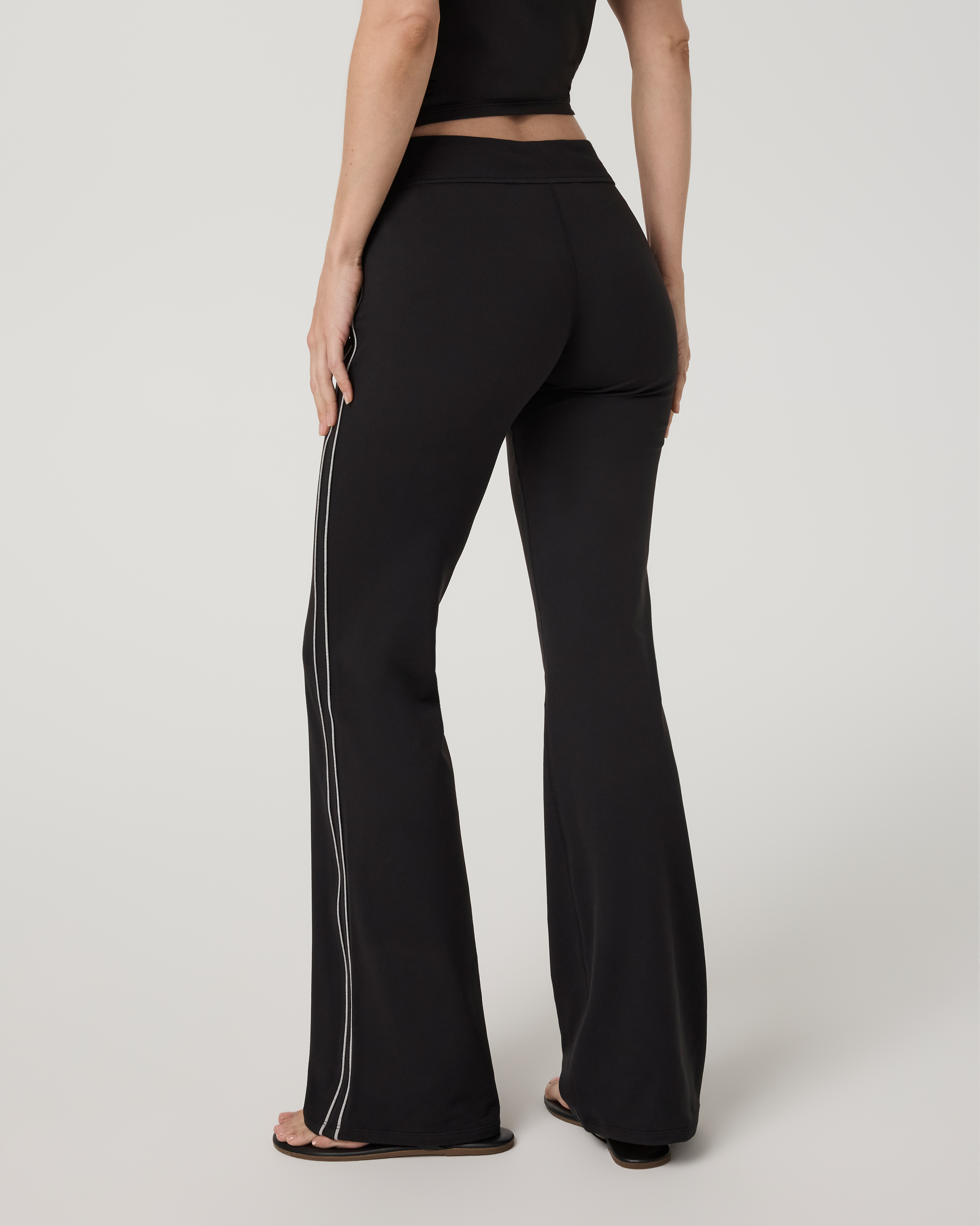 Halo Low Rise Slim Flare Retro Pant | Solid Black - Image 3