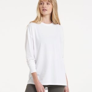 Long-Sleeve Feather Tee | White