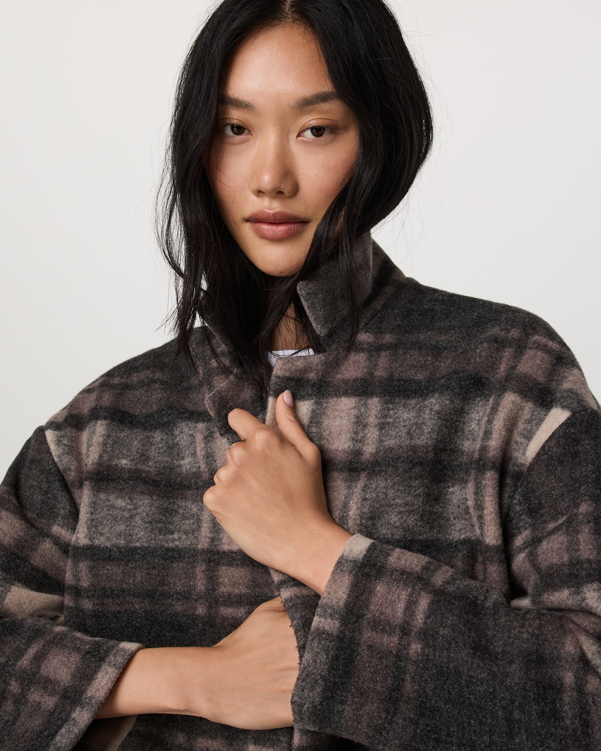 Women's Ballard Trench | Willow Grey Nova Plaid - Image 4