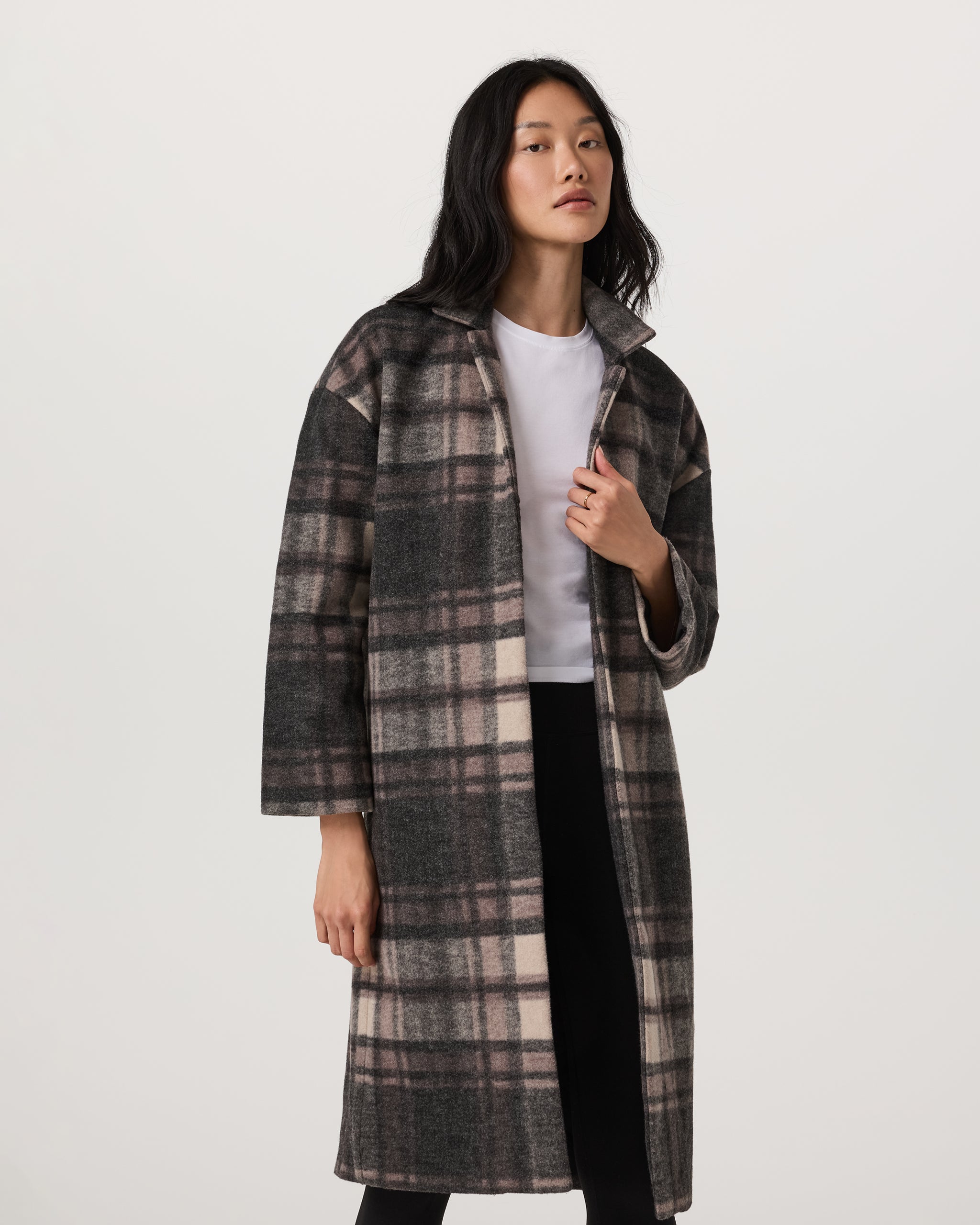 Women's Ballard Trench | Willow Grey Nova Plaid - Image 2