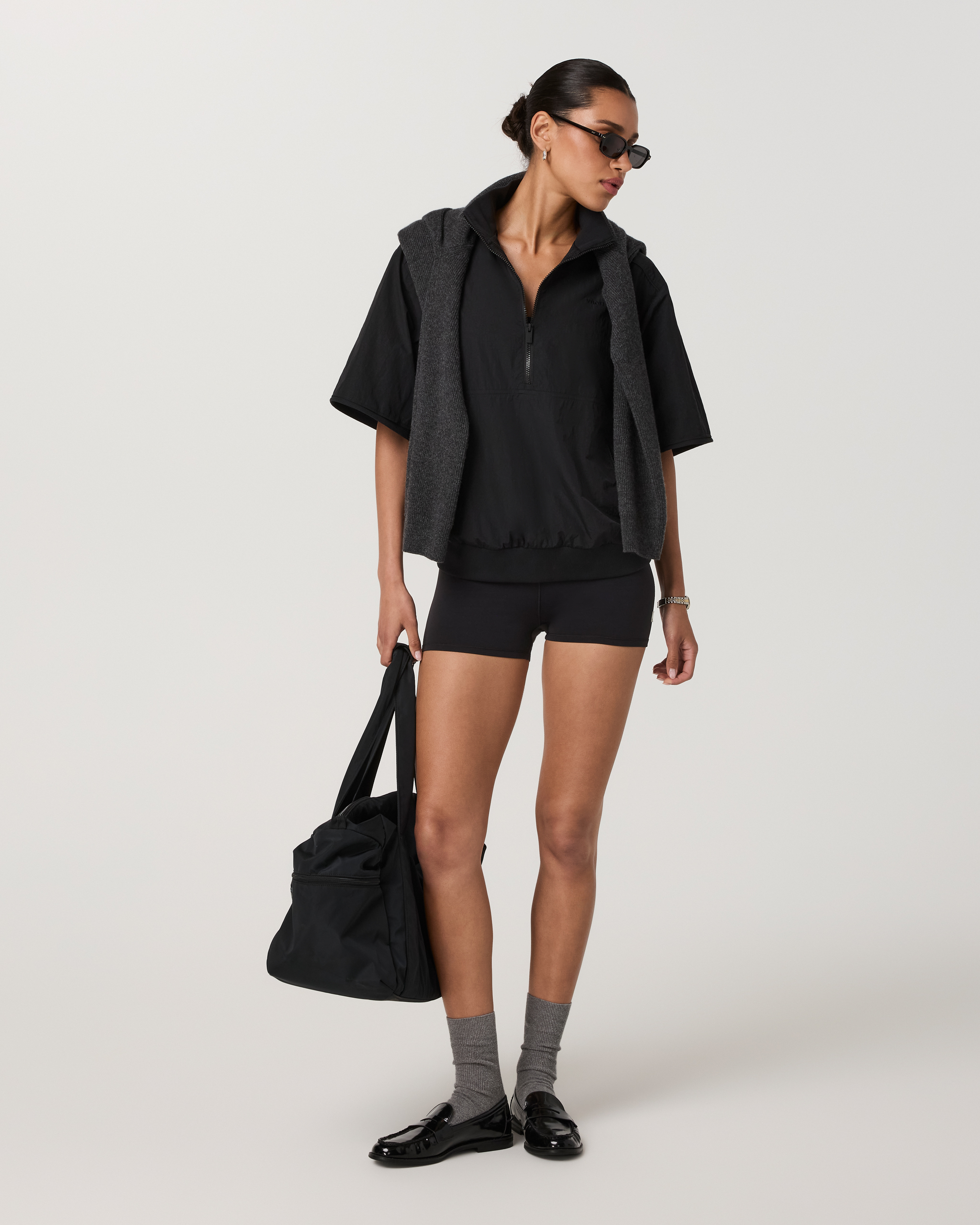 Retrograde Short Sleeve Half Zip Jacket | Black - Image 4