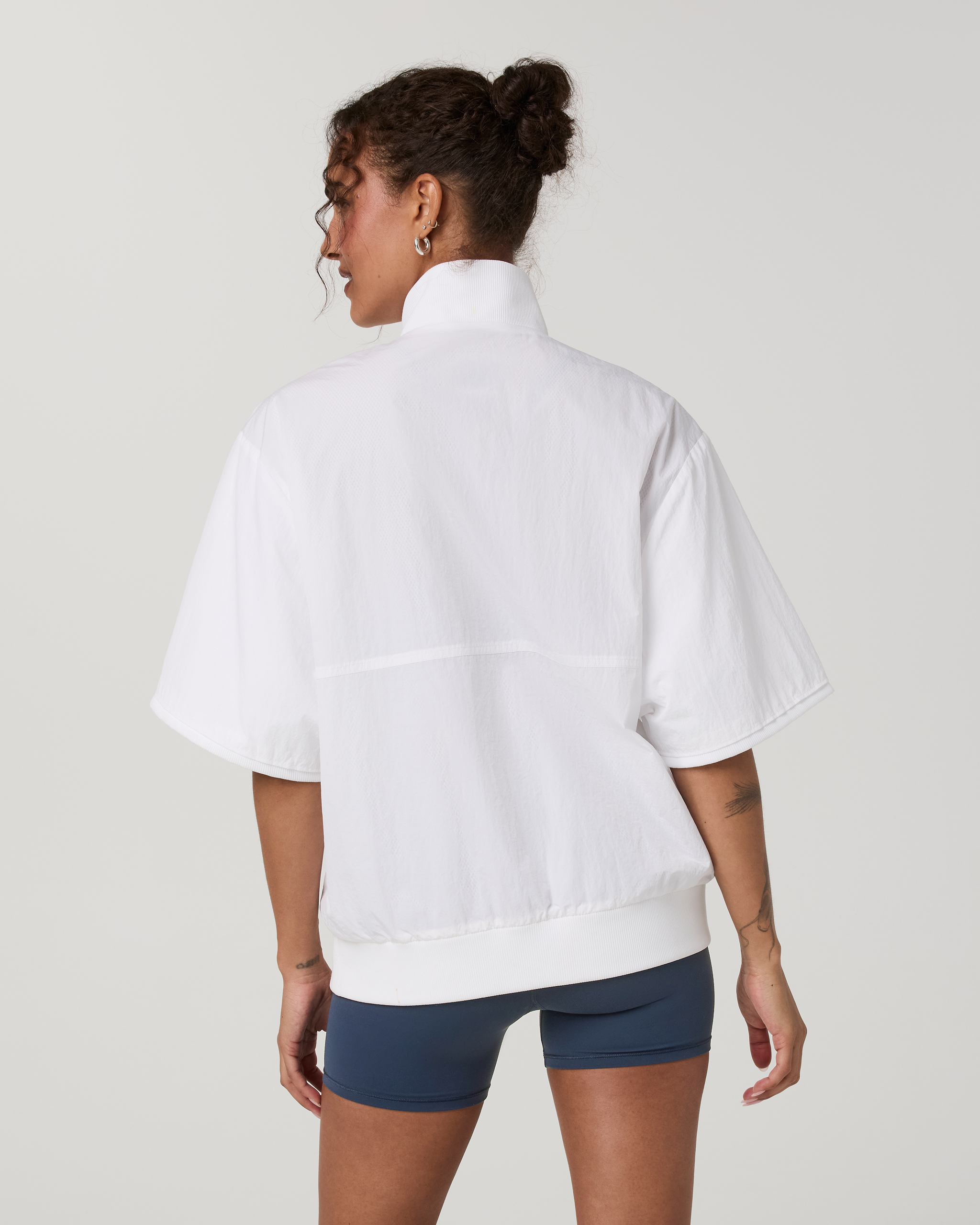Retrograde Short Sleeve Half Zip Jacket | White - Image 3