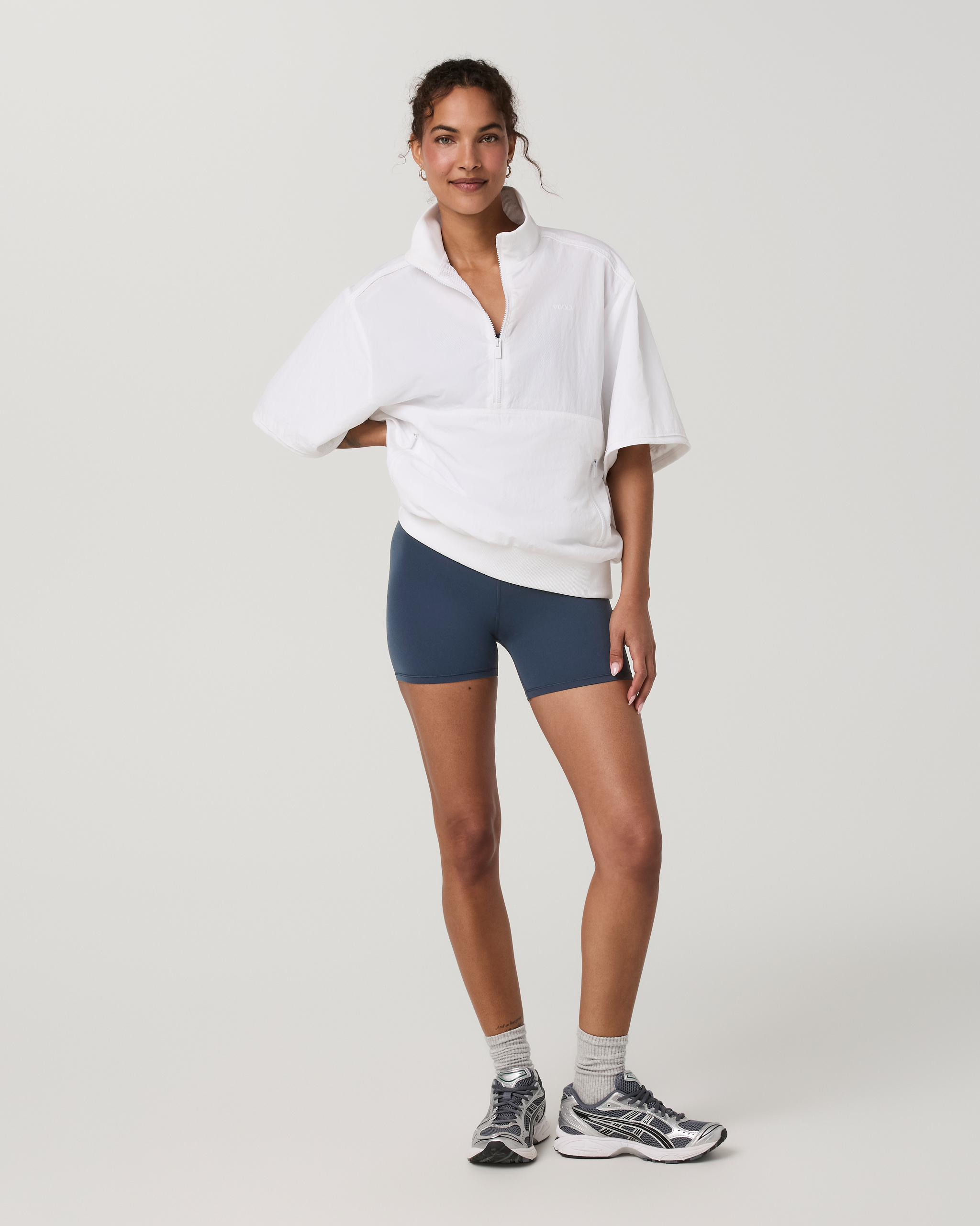 Retrograde Short Sleeve Half Zip Jacket | White - Image 4