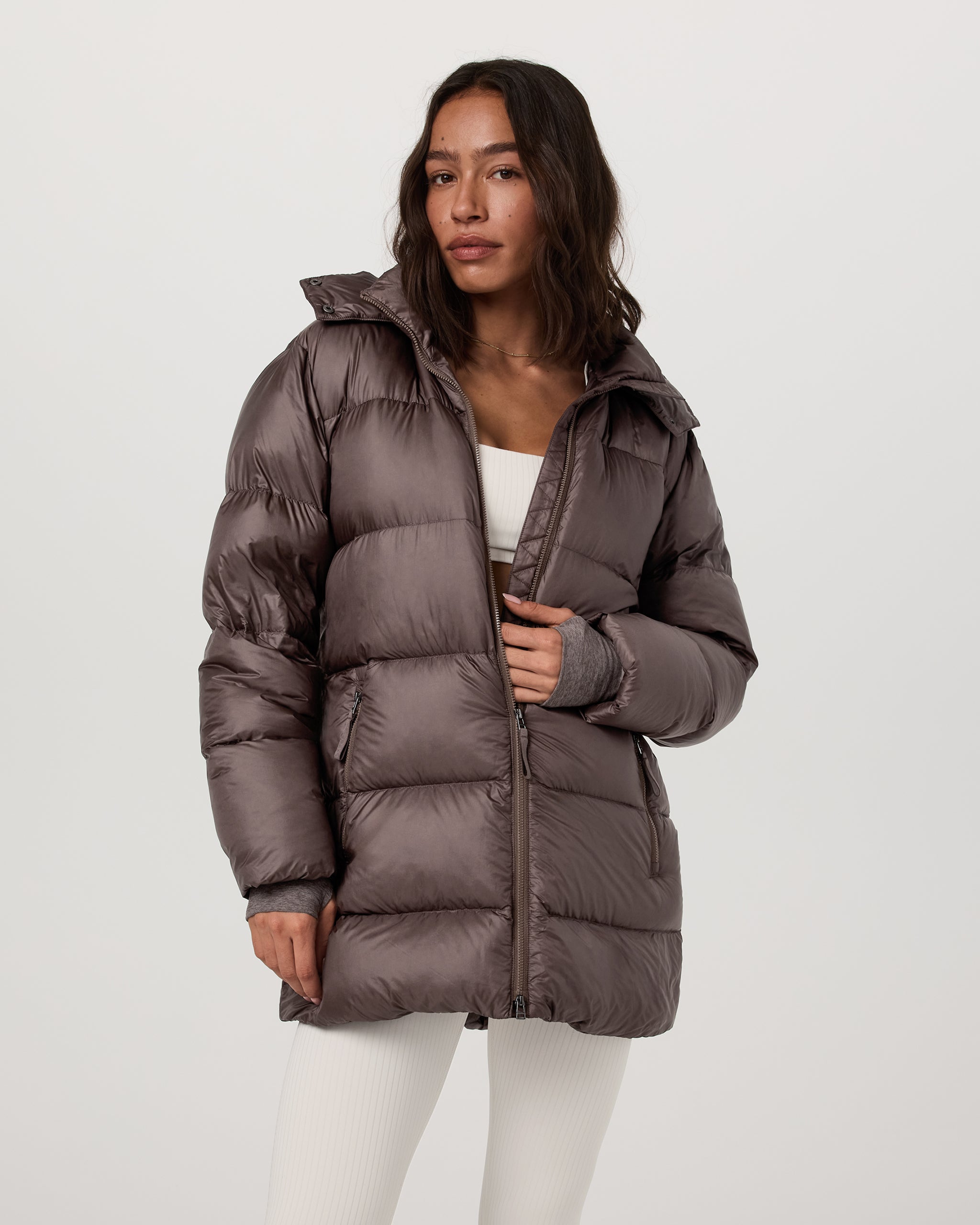 Women's Coordinate Long Down Jacket | Huckleberry - Image 5