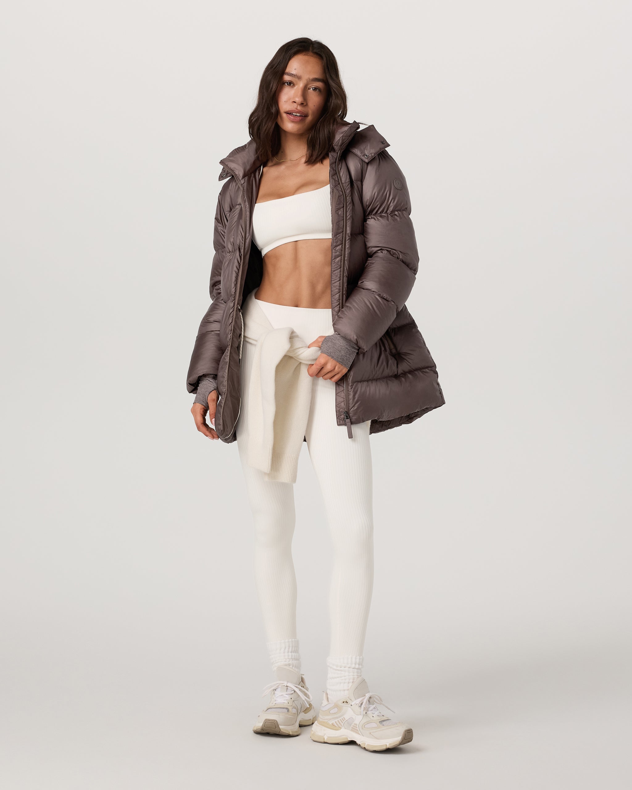 Women's Coordinate Long Down Jacket | Huckleberry - Image 4
