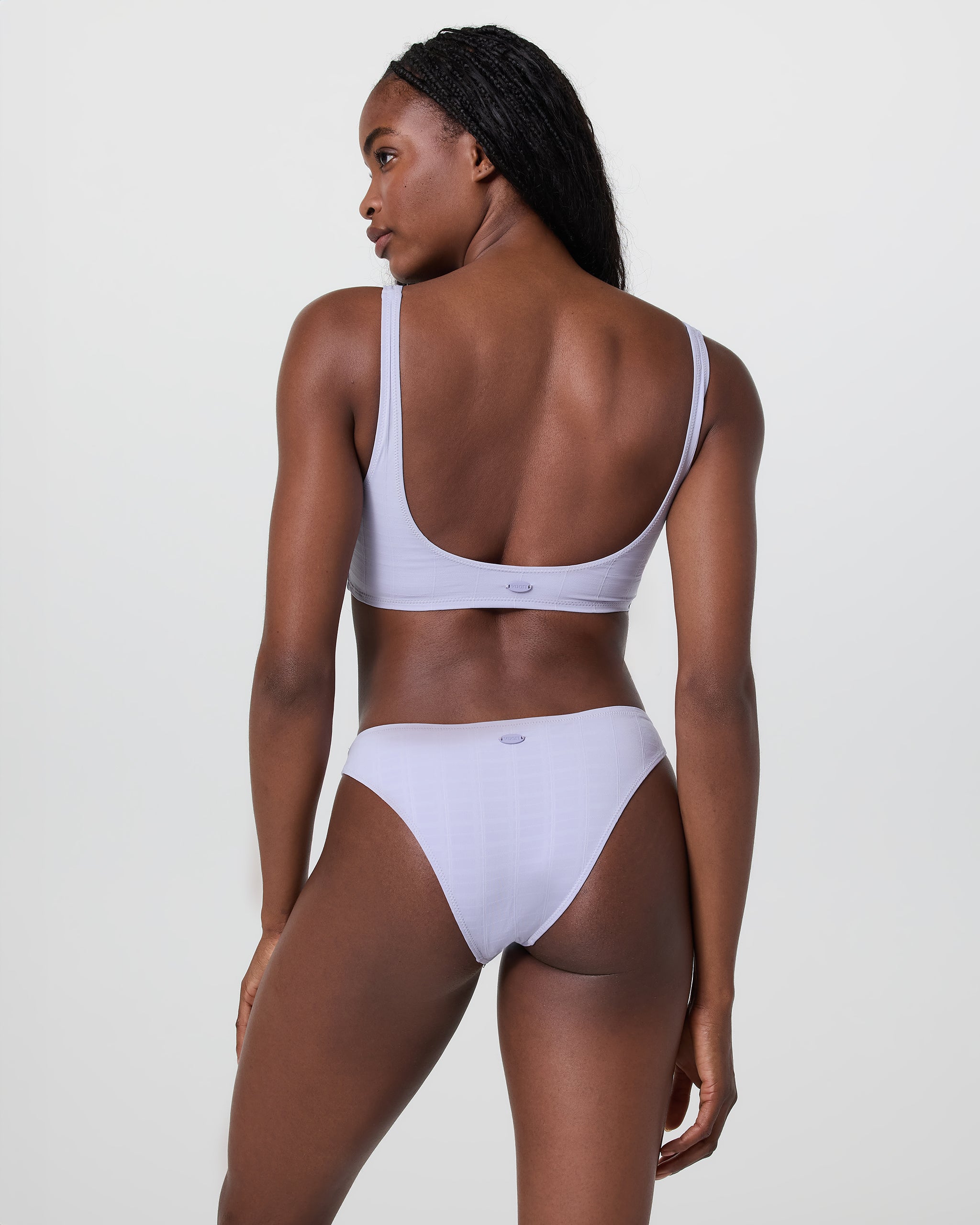 Encinitas Plaid Bikini Top | Lavender Mist - Image 3