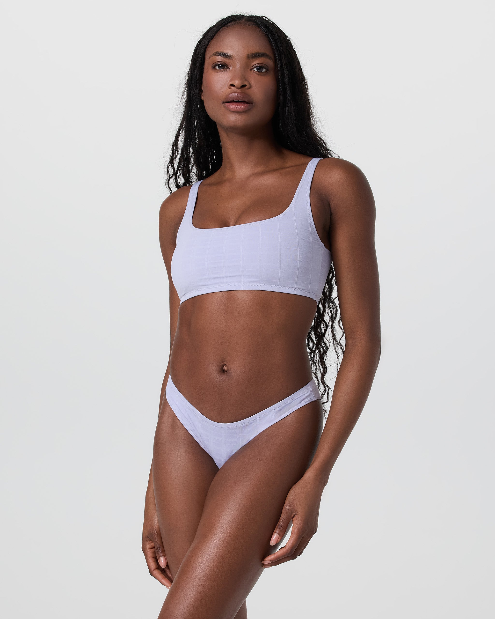 Encinitas Plaid Bikini Top | Lavender Mist - Image 2