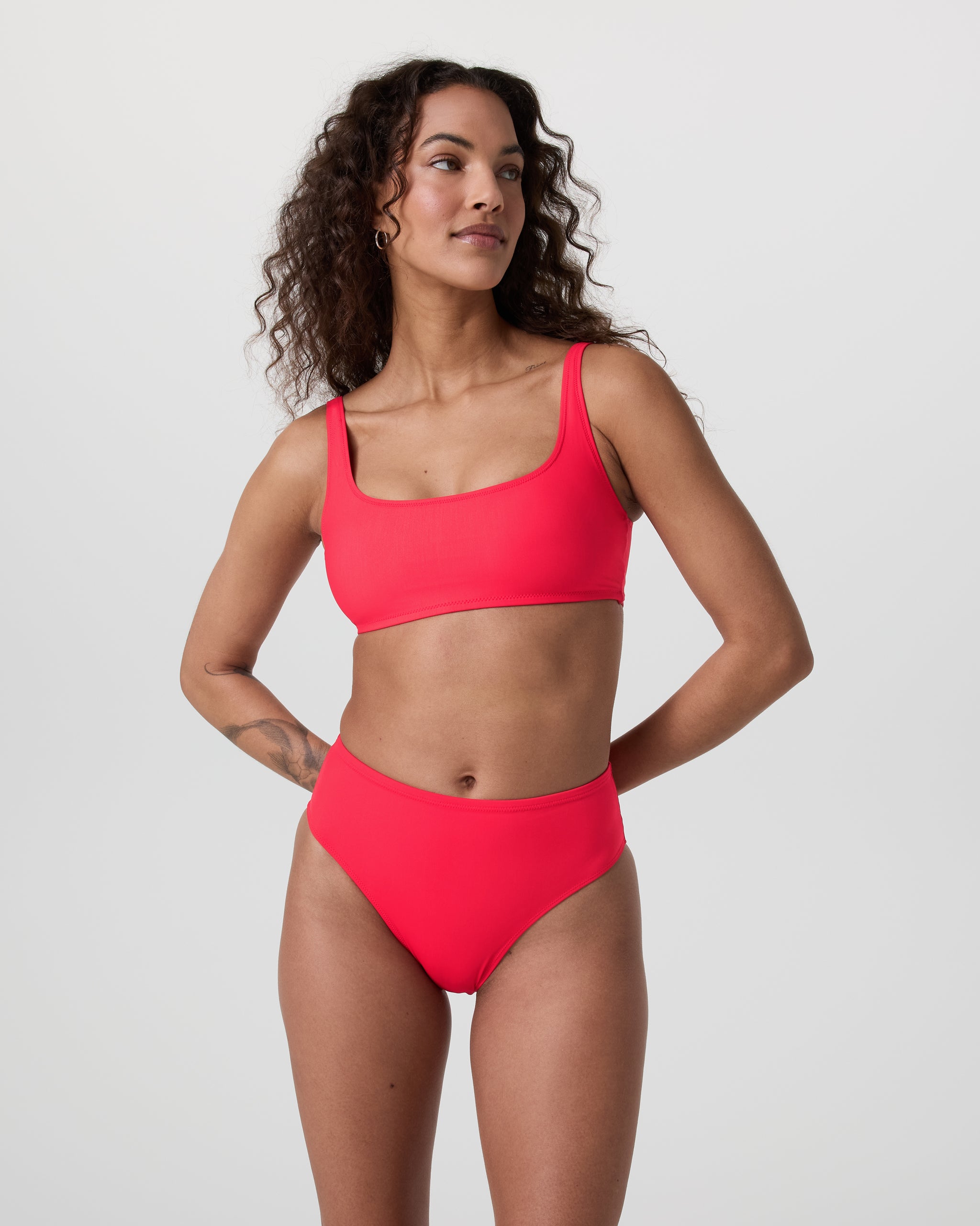 High Waisted Bikini Bottom | Bright Red - Image 2