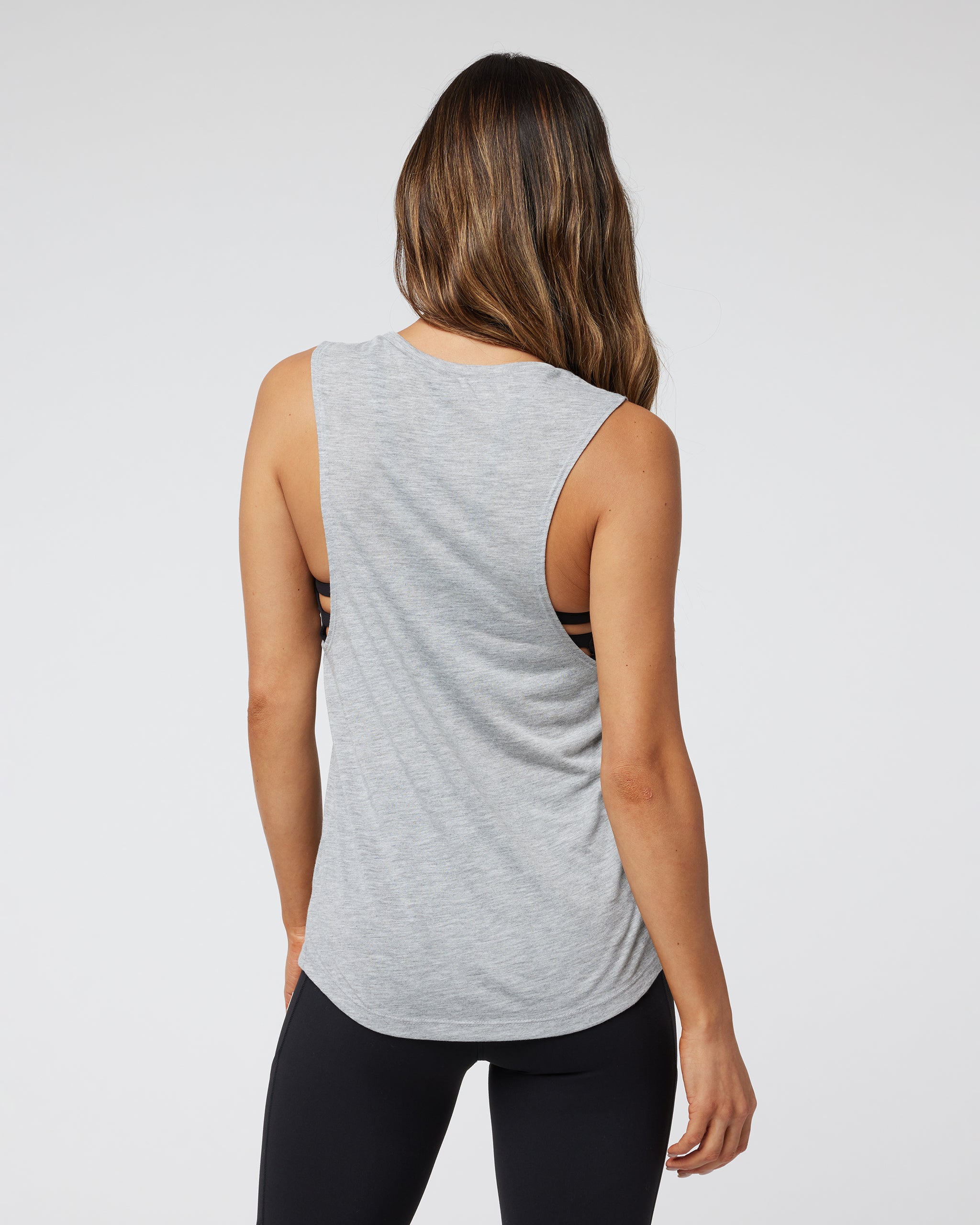 Inspire Happiness Tank | Heather Grey - Image 4
